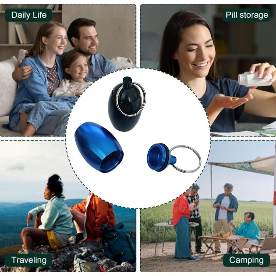 Contenedor de Píldoras de Aluminio FAYALA con Mosquetón 2 Pcs