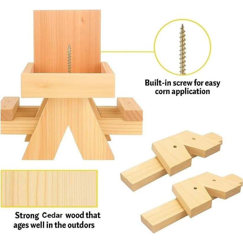 Mesa de Comedero para Ardillas CEDAR ALPHA con Sombrilla Roja