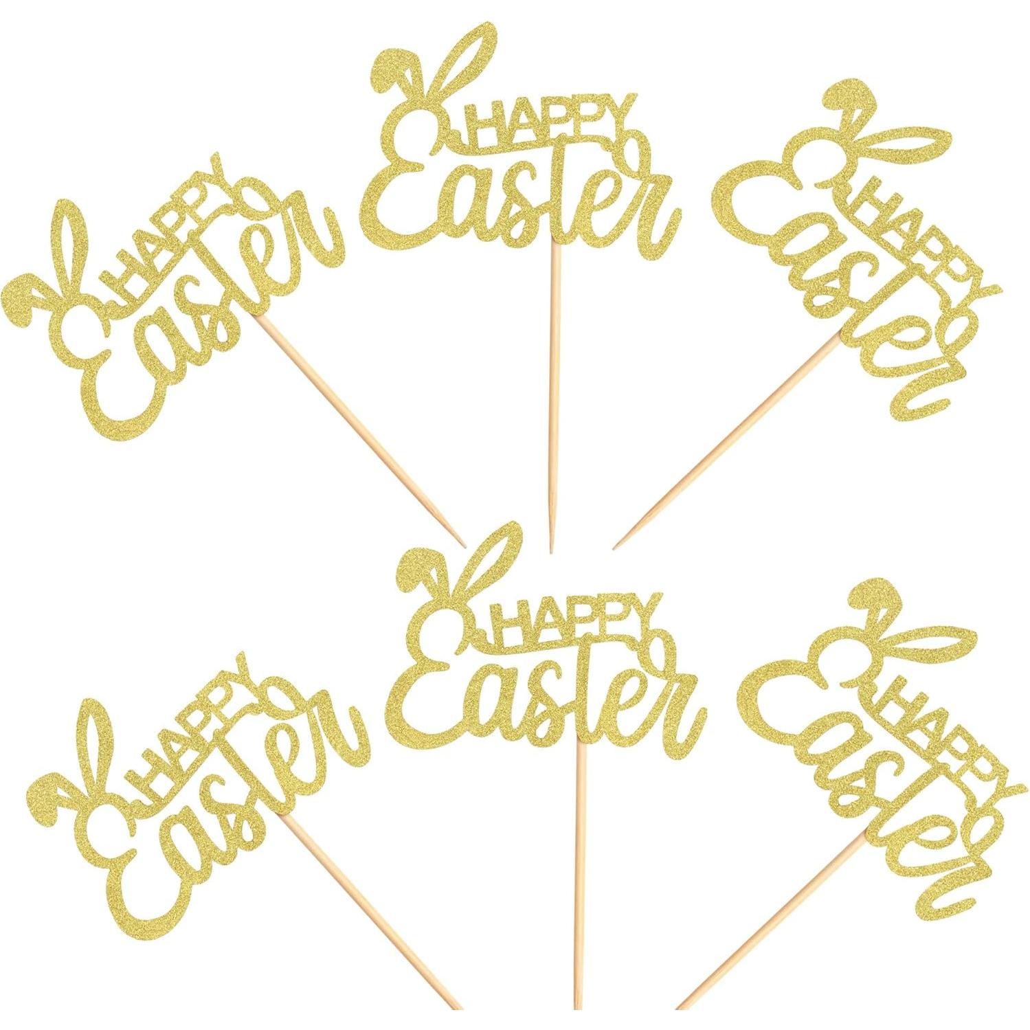 Topper de Cupcake Ercadio 36 Piezas Pascua Orejas Conejo