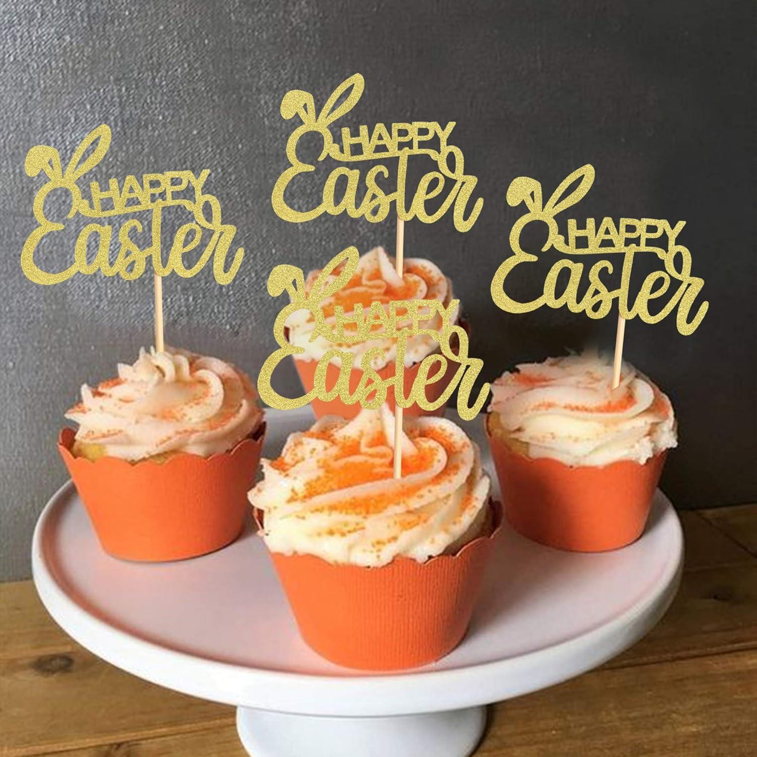 Topper de Cupcake Ercadio 36 Piezas Pascua Orejas Conejo