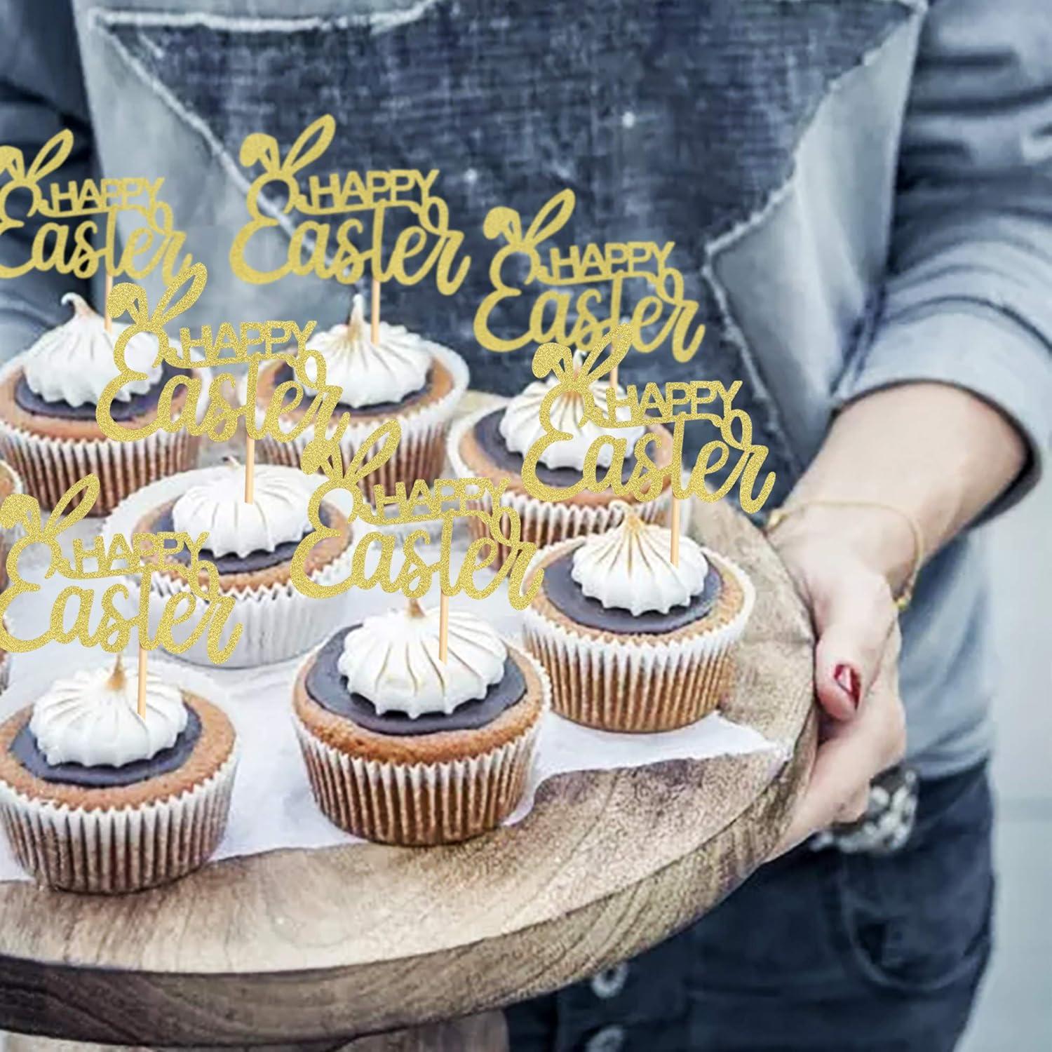 Topper de Cupcake Ercadio 36 Piezas Pascua Orejas Conejo