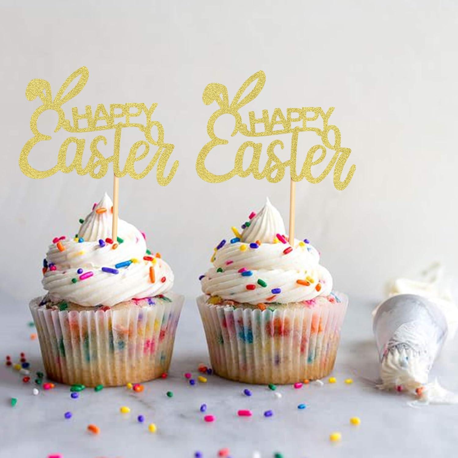 Topper de Cupcake Ercadio 36 Piezas Pascua Orejas Conejo