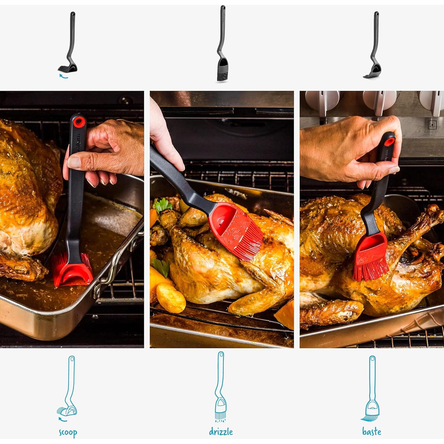 Dreamfarm Brizzle Cepillo Flexible de Silicona para Basting - Negro