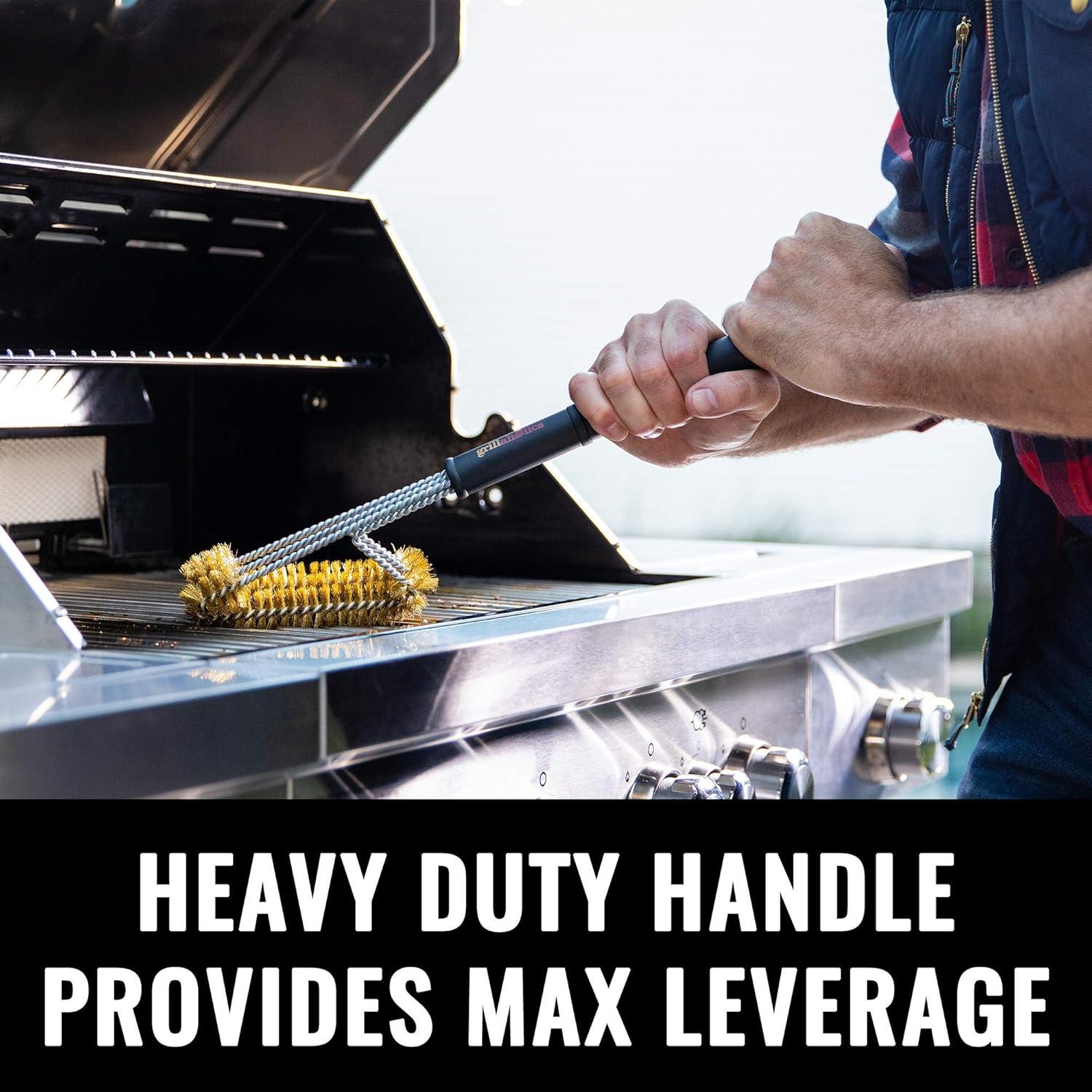 Cepillo de Parrilla de Latón Grillaholics - Limpieza Segura Cerámica