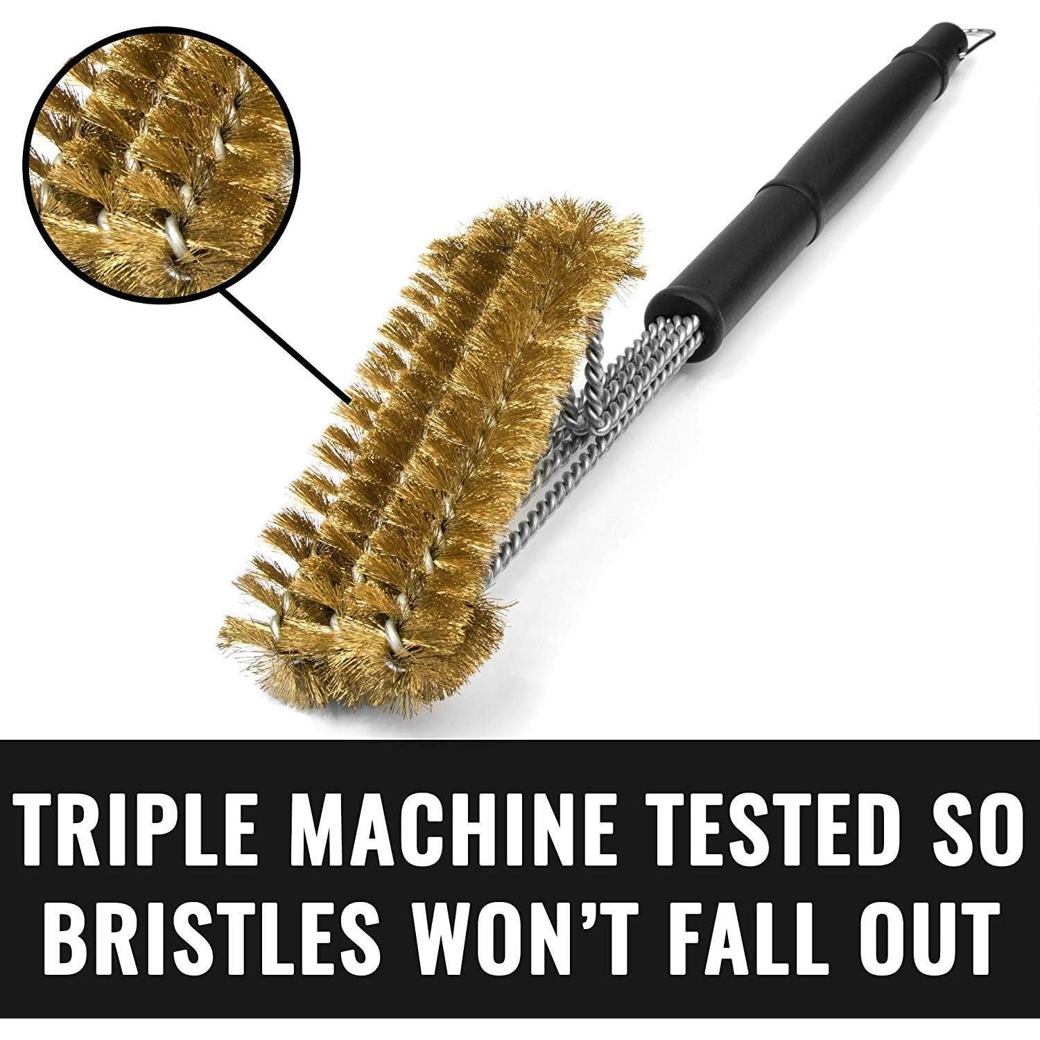 Cepillo de Parrilla de Latón Grillaholics - Limpieza Segura Cerámica