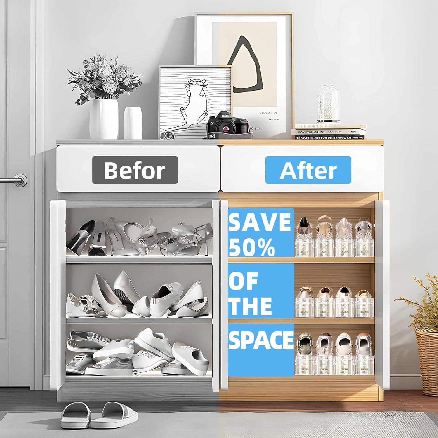 Organizador de Zapatos Transparente MOVDEET - Paquete de 20