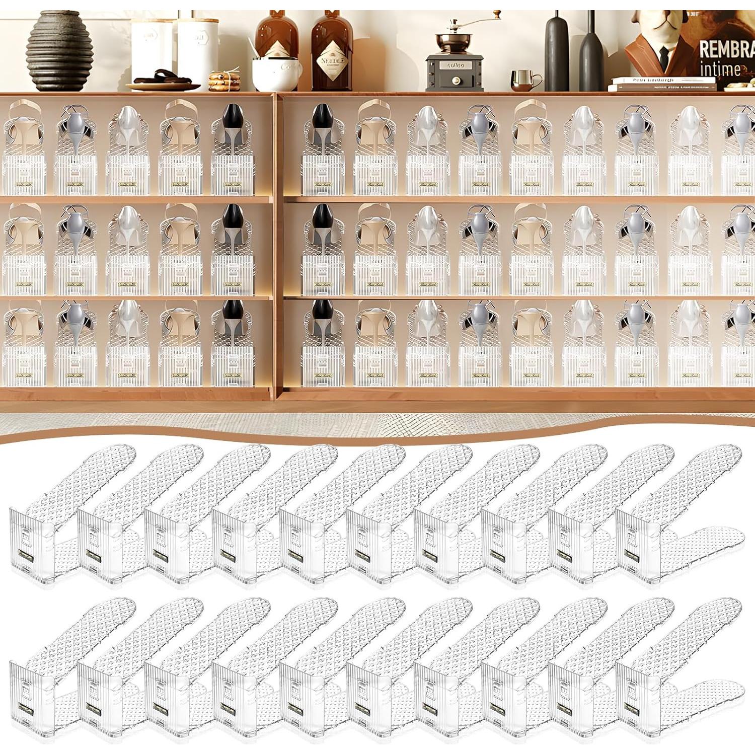 Organizador de Zapatos Transparente MOVDEET - Paquete de 20