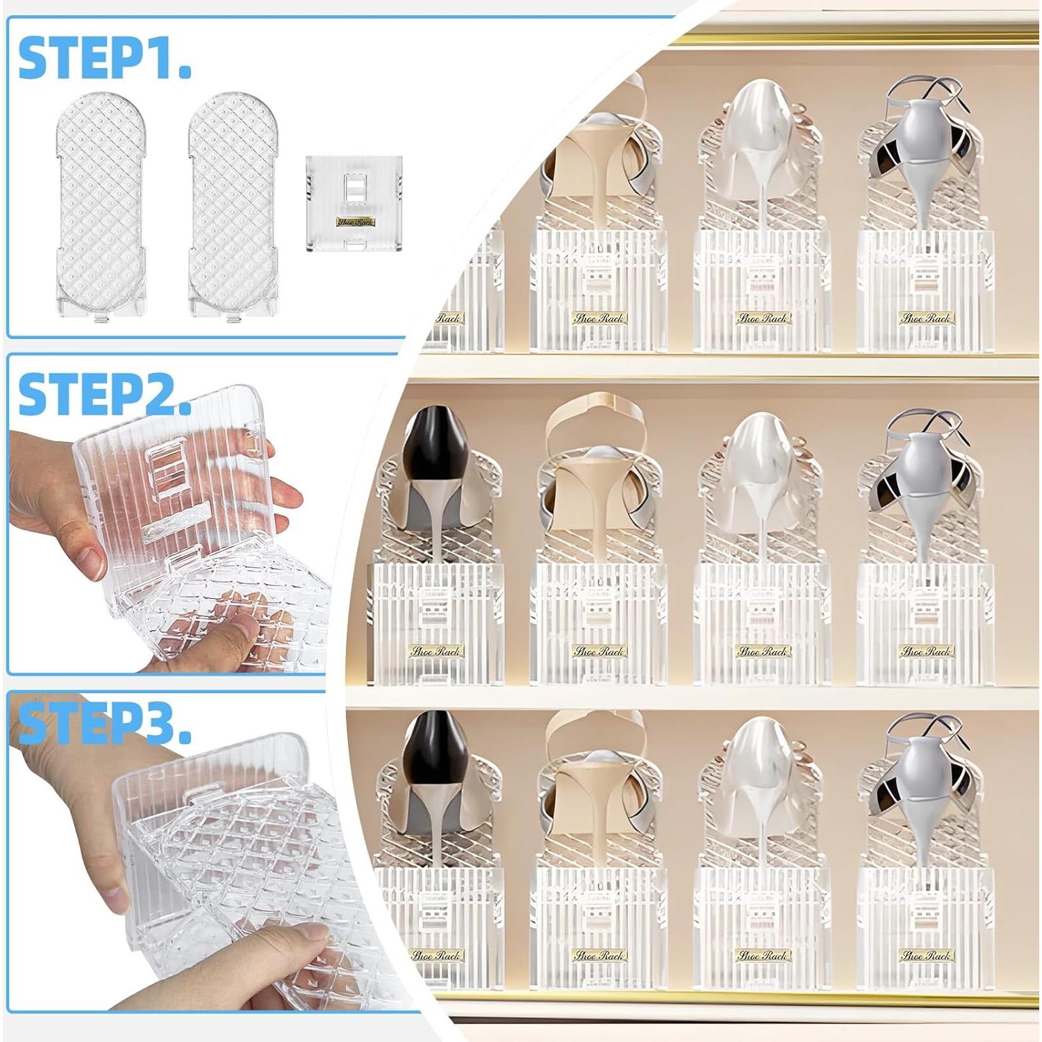 Organizador de Zapatos Transparente MOVDEET - Paquete de 20