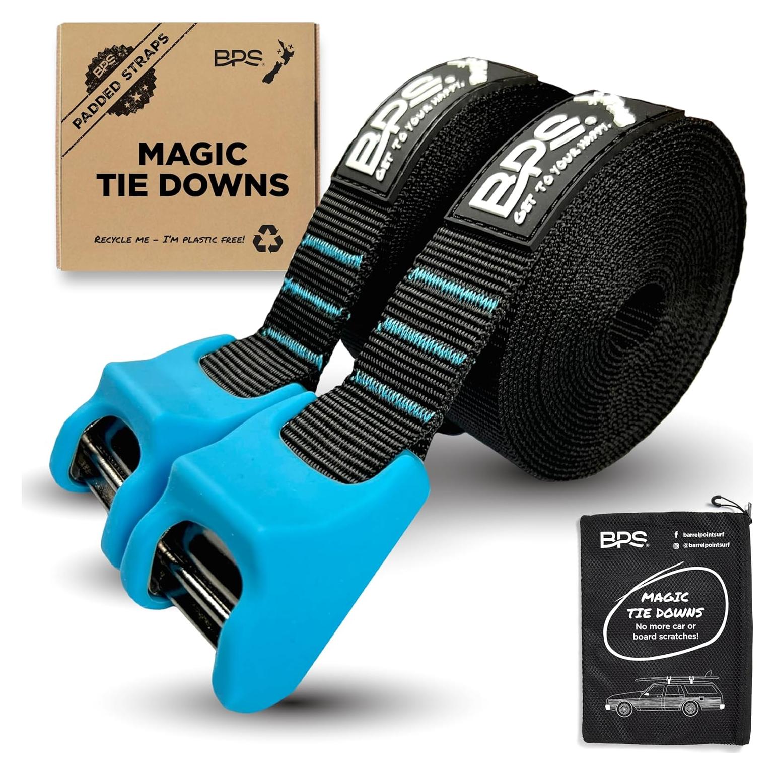 Correas de Amarre BPS 15 pies Mágicas para Kayak y Surf