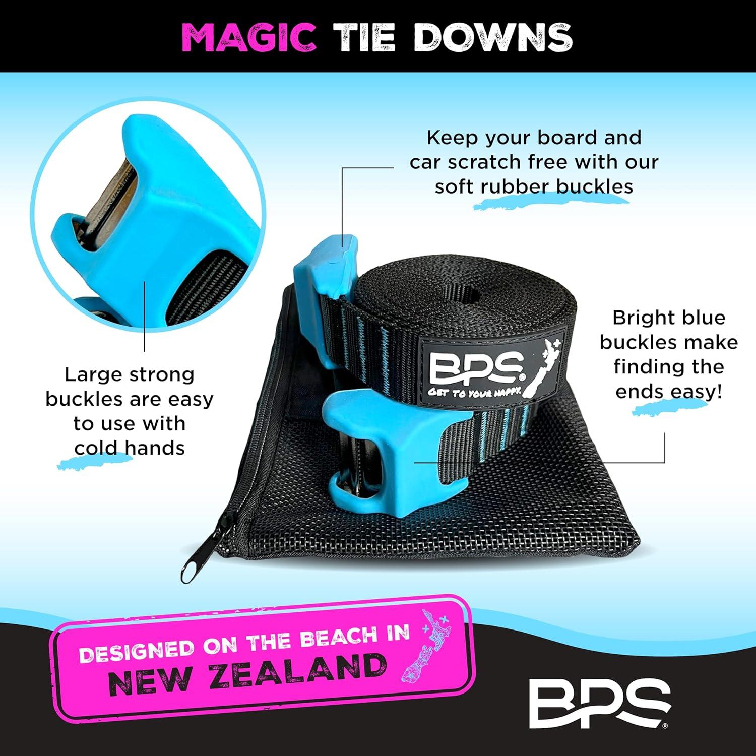 Correas de Amarre BPS 15 pies Mágicas para Kayak y Surf