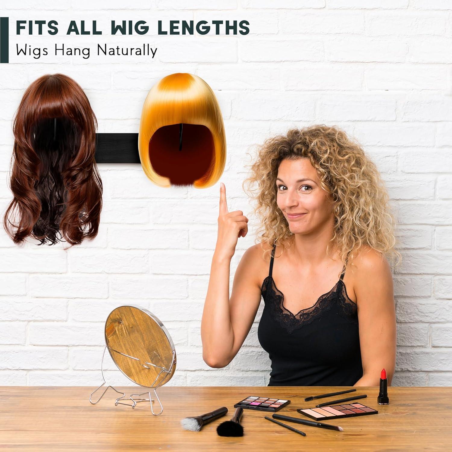 Soporte para Pelucas Colgante Yumkfoi - 4 Pcs, Acero y Madera