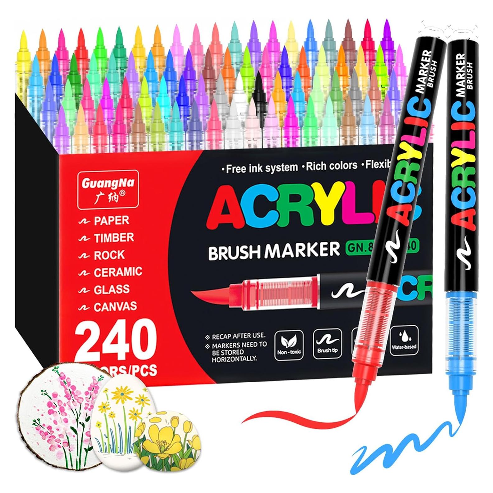 Marcadores de Pintura Acrílica Guangna 240 Colores Set Profesional
