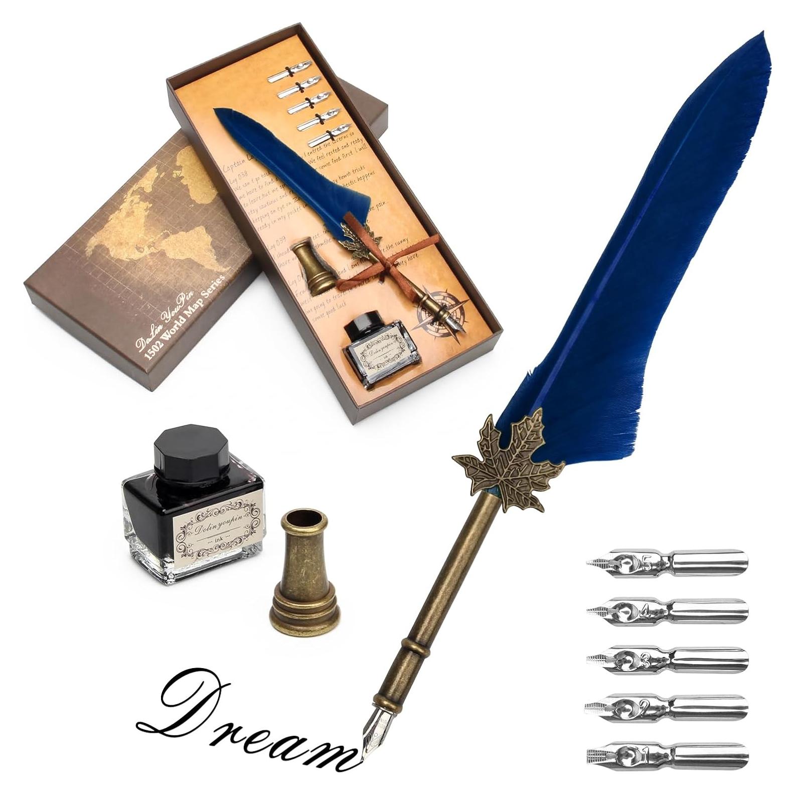 Juego de Pluma y Tinta AHIER con 5 Puntas Repuesto 15ml