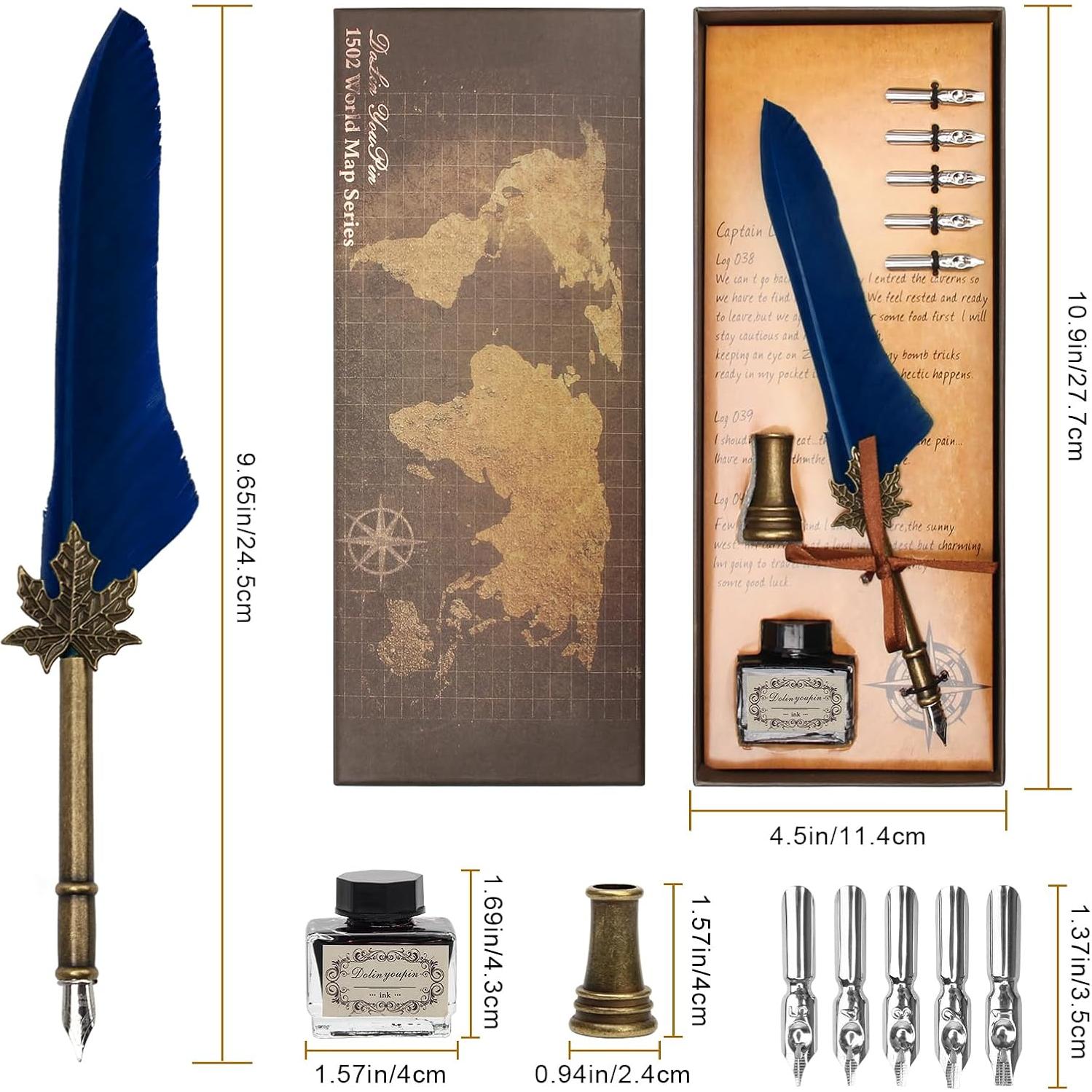 Juego de Pluma y Tinta AHIER con 5 Puntas Repuesto 15ml