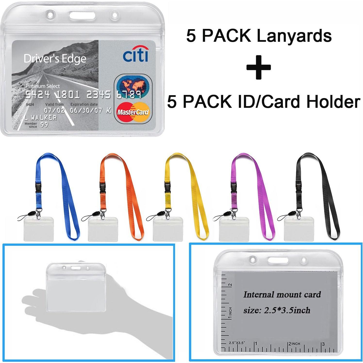 Cintas de Cuello YOUOWO 5 Pack con Portatarjetas Horizontal