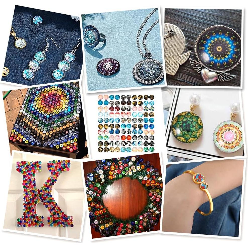 Cabochones de Vidrio PH PandaHall 100pcs 10mm 50 Estilos