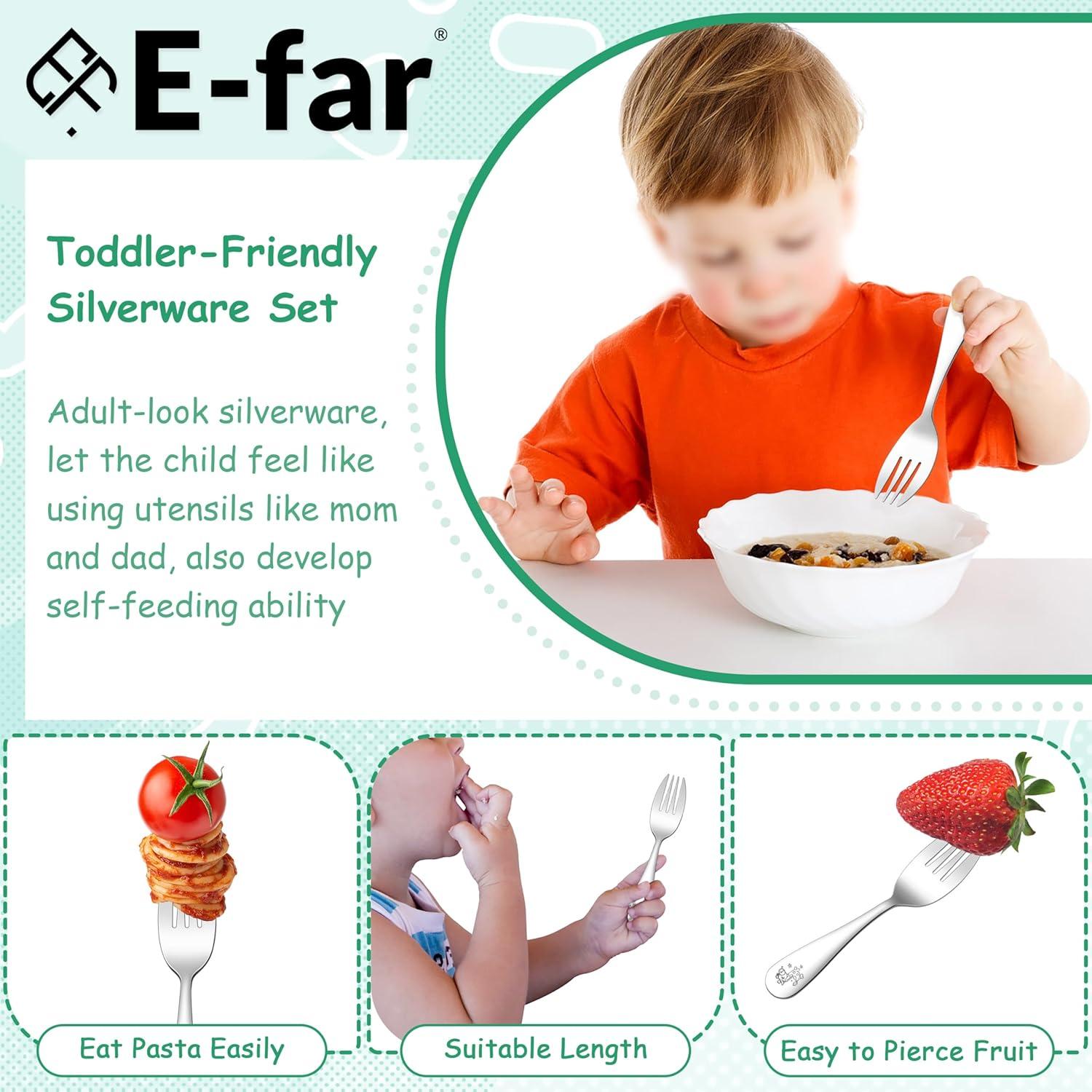 Set de 6 Tenedores para Niños E-far de Acero Inoxidable