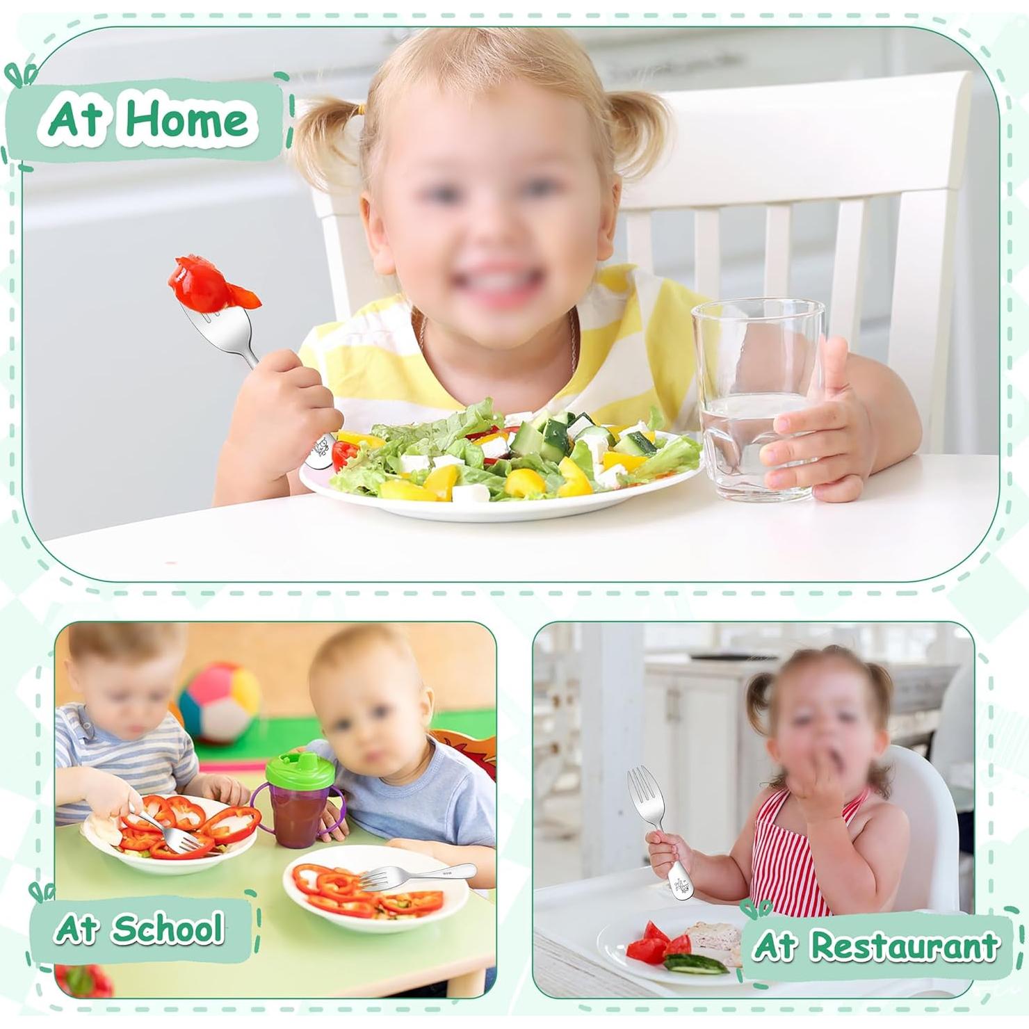 Set de 6 Tenedores para Niños E-far de Acero Inoxidable