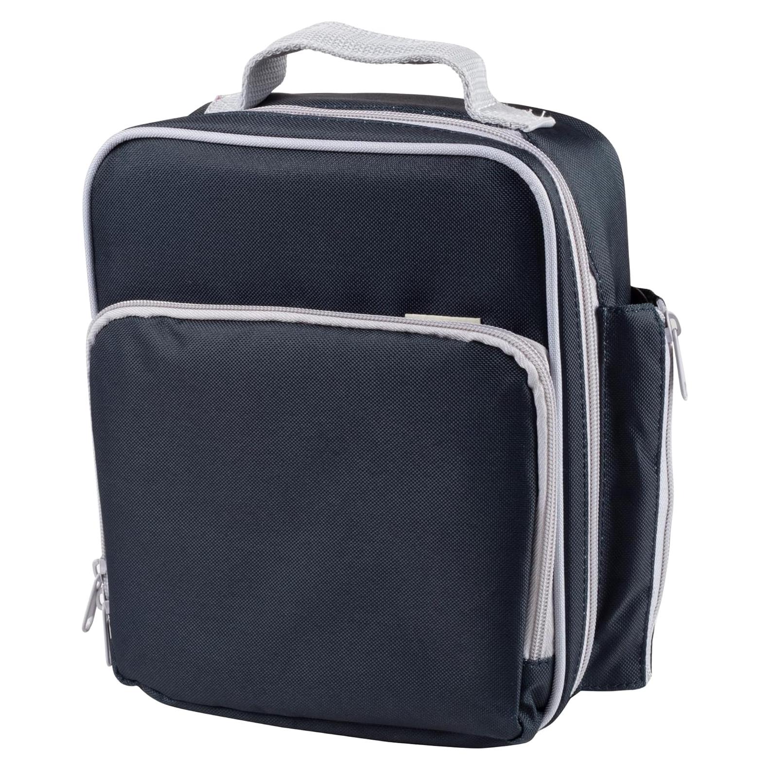 Bolsa de Almuerzo Aislada Bentology Azul y Gris con Soporte