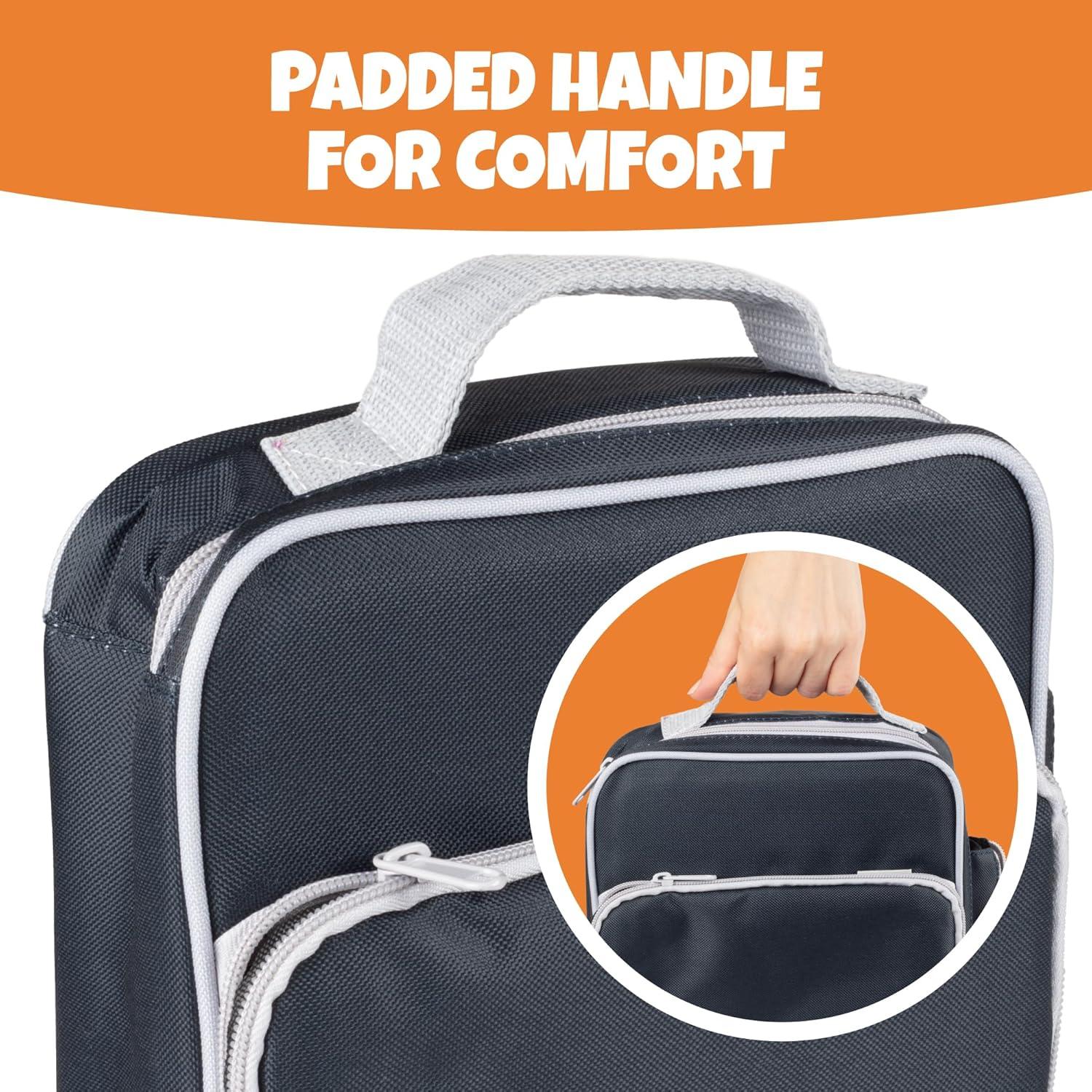 Bolsa de Almuerzo Aislada Bentology Azul y Gris con Soporte