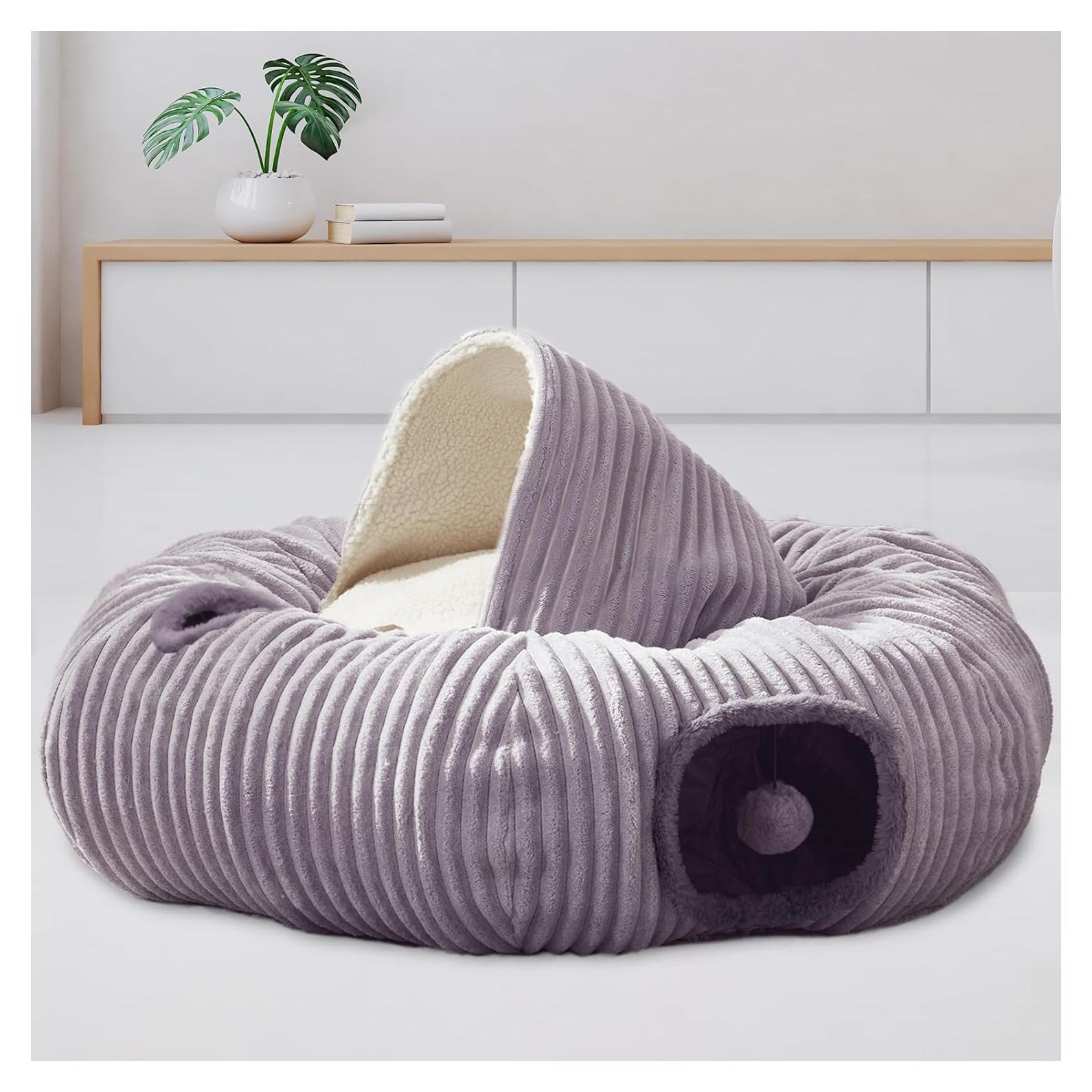 Túnel de cama para gatos WINDRACING 85.1x25.4cm gris