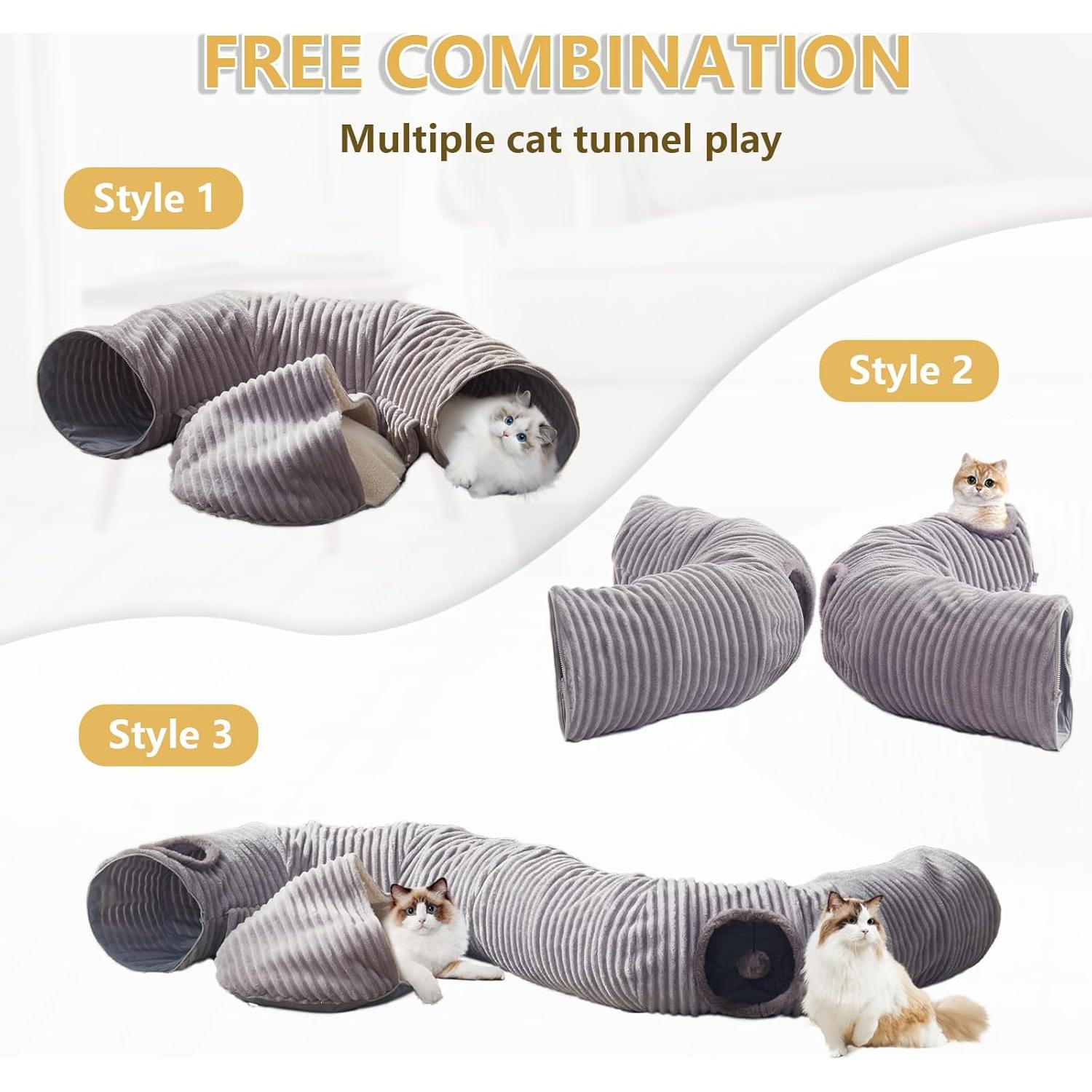 Túnel de cama para gatos WINDRACING 85.1x25.4cm gris