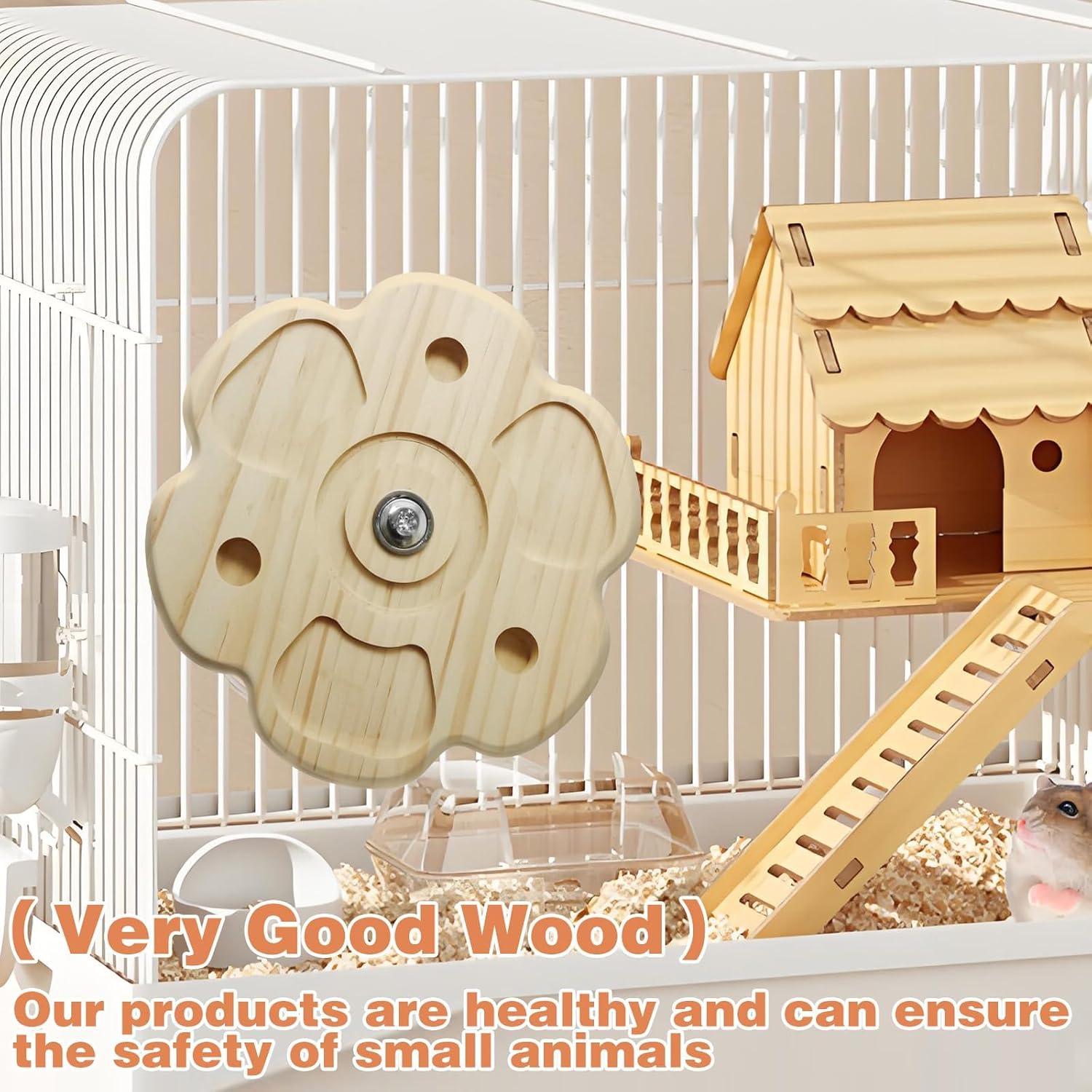 Chinchilla Teething Toy Flower Style Chinchilla Toys, Rotation Hamster Toys Supplies Cage Accessories Interactive Tool, Wheel Helps Hamsters Develop Intelligence