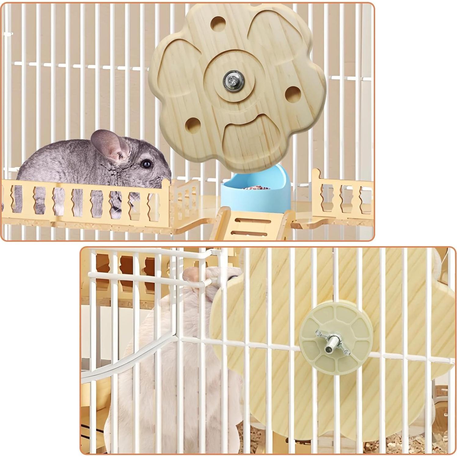 Chinchilla Teething Toy Flower Style Chinchilla Toys, Rotation Hamster Toys Supplies Cage Accessories Interactive Tool, Wheel Helps Hamsters Develop Intelligence
