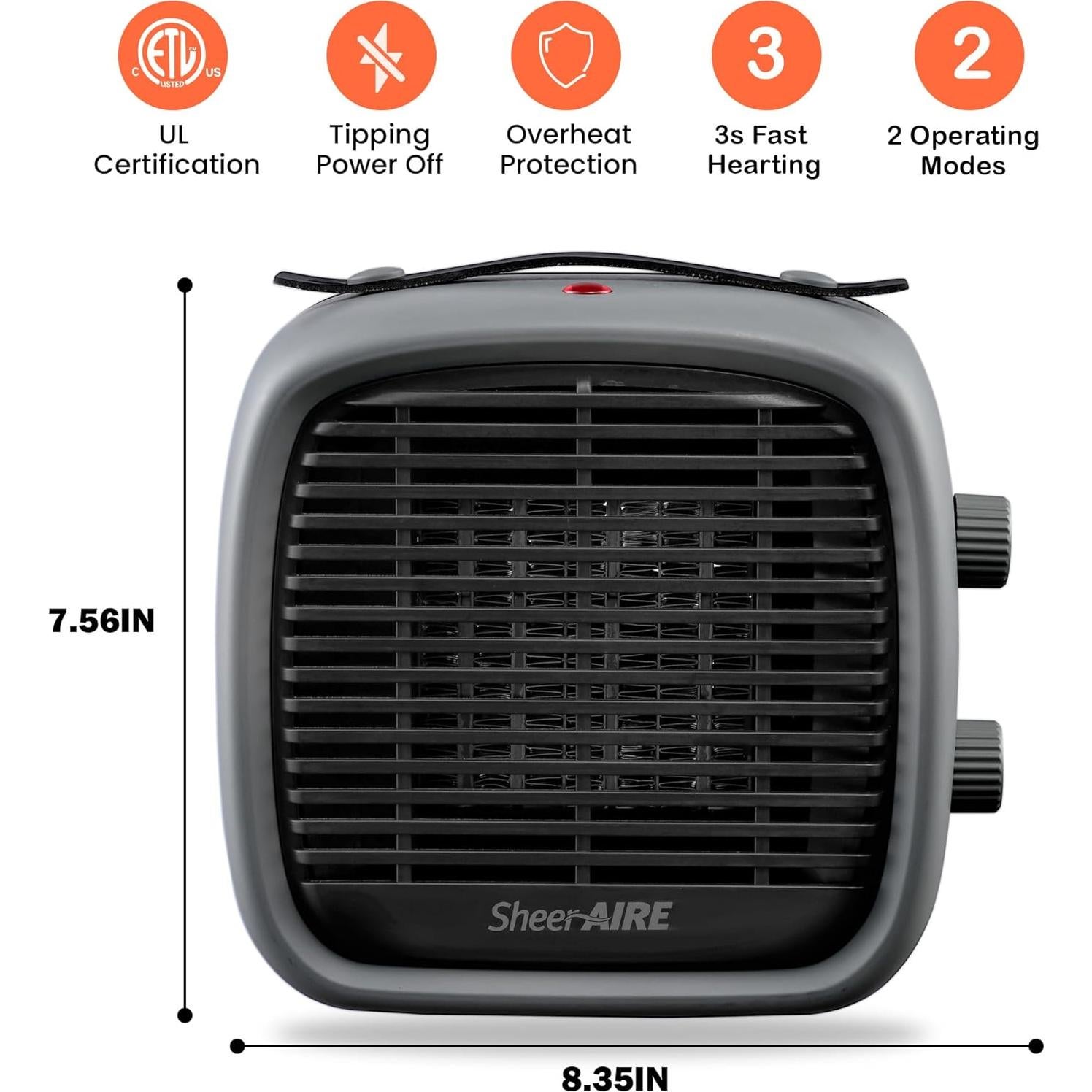 Calentador Eléctrico SheerAIRE 700W/1200W Protección Térmica