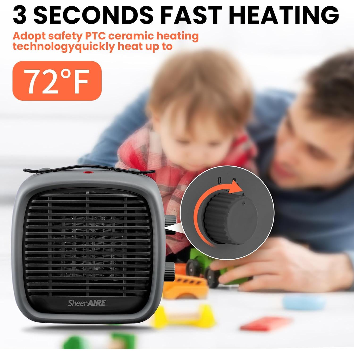 Calentador Eléctrico SheerAIRE 700W/1200W Protección Térmica