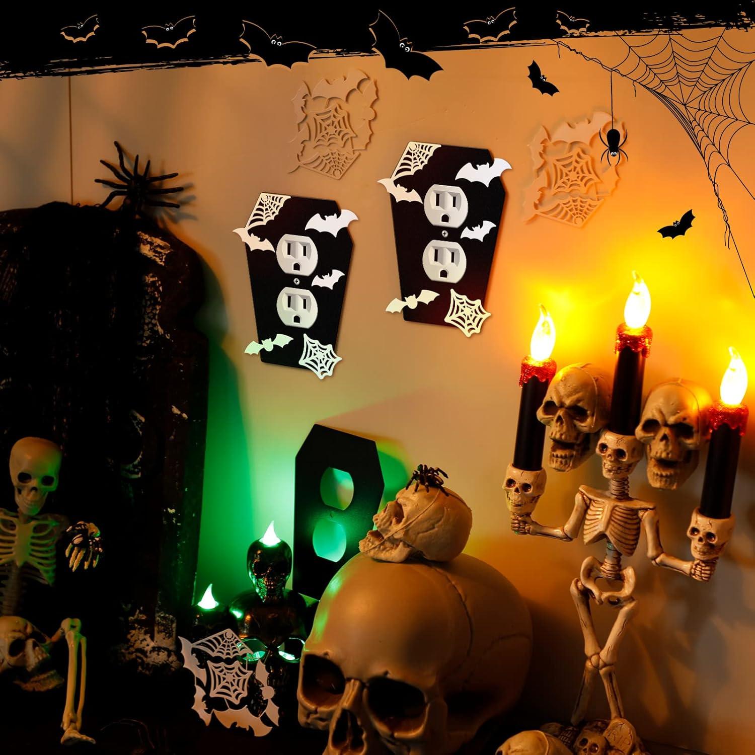 Tapa de Interruptor de Luz Peryiter 3 Piezas Metal Negro Gótico