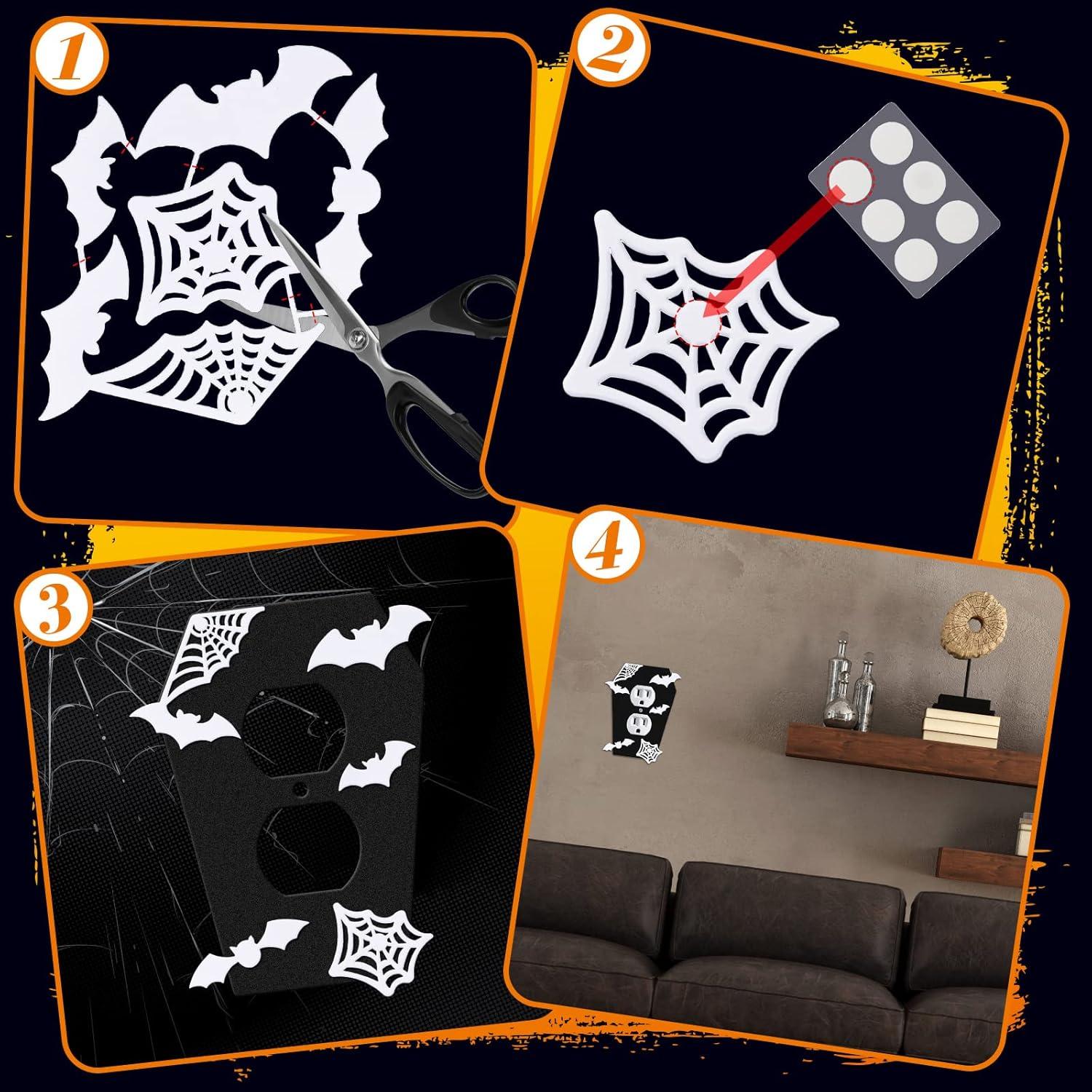 Tapa de Interruptor de Luz Peryiter 3 Piezas Metal Negro Gótico