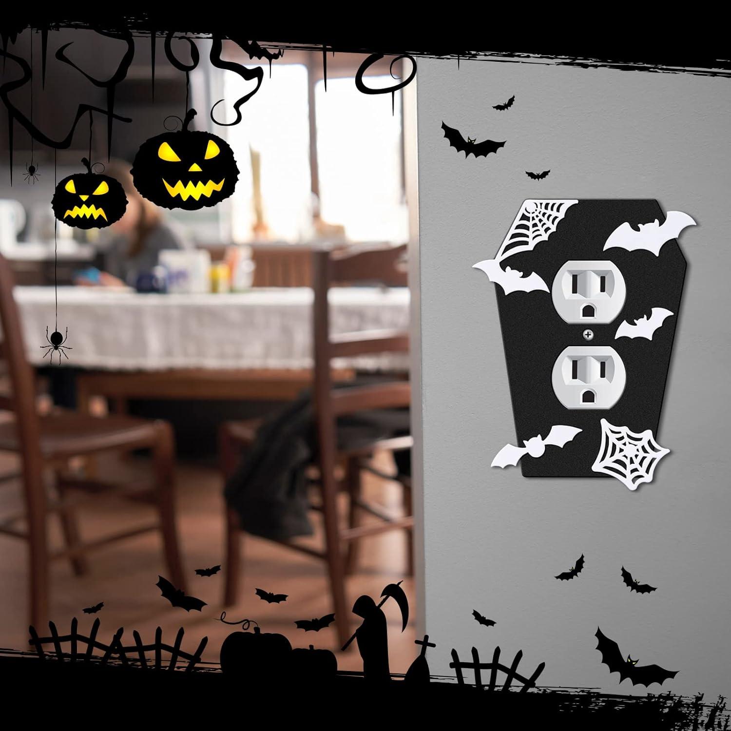 Tapa de Interruptor de Luz Peryiter 3 Piezas Metal Negro Gótico