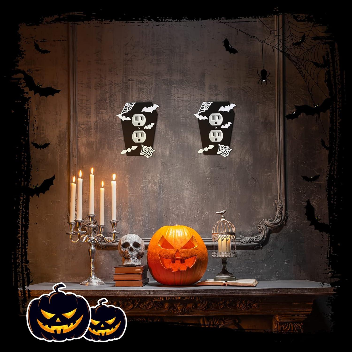 Tapa de Interruptor de Luz Peryiter 3 Piezas Metal Negro Gótico