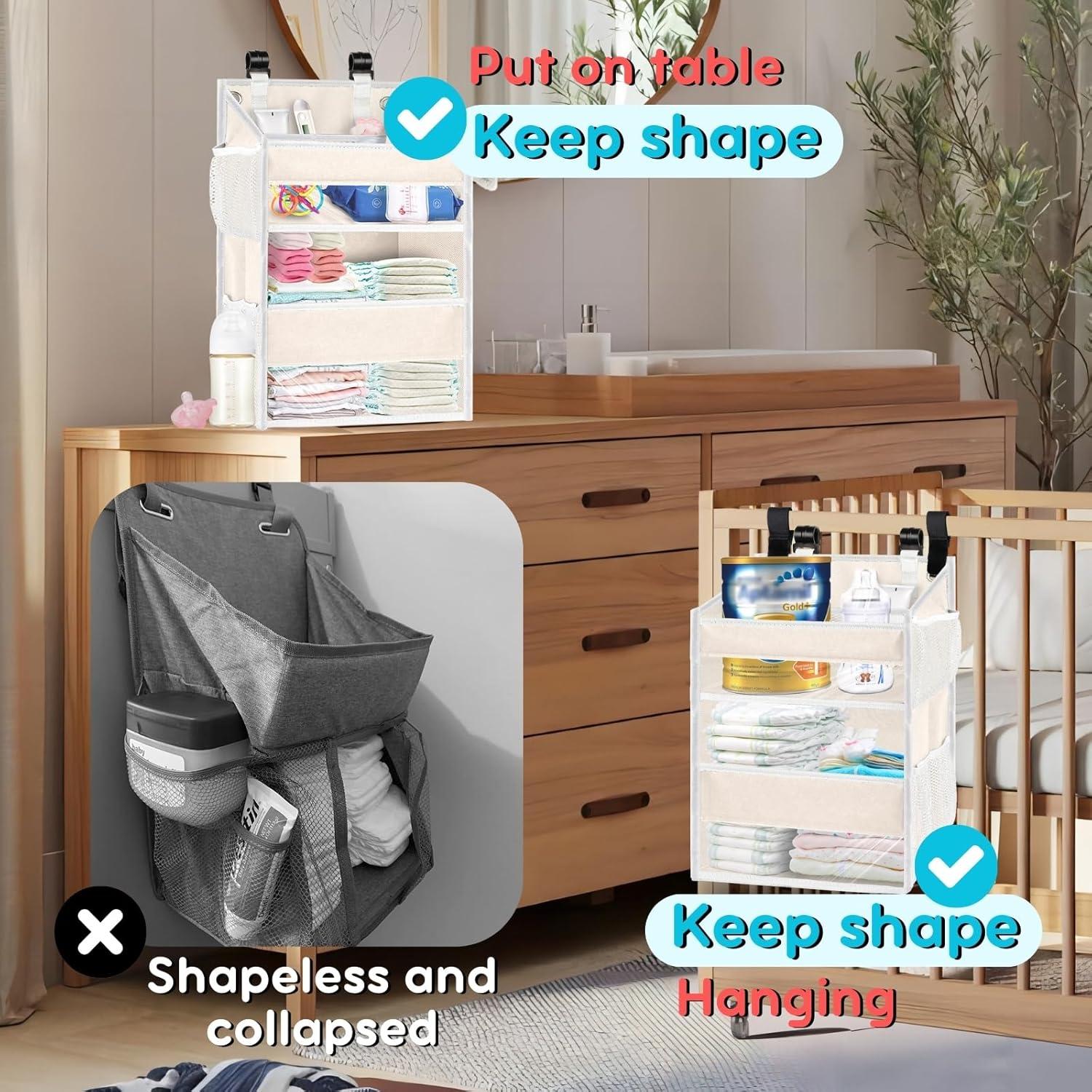 Caddy de Pañales Colgante Ofiray-home Beige 2 Niveles 47 cm