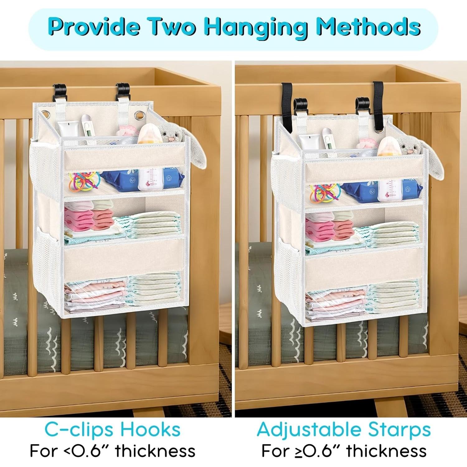 Caddy de Pañales Colgante Ofiray-home Beige 2 Niveles 47 cm