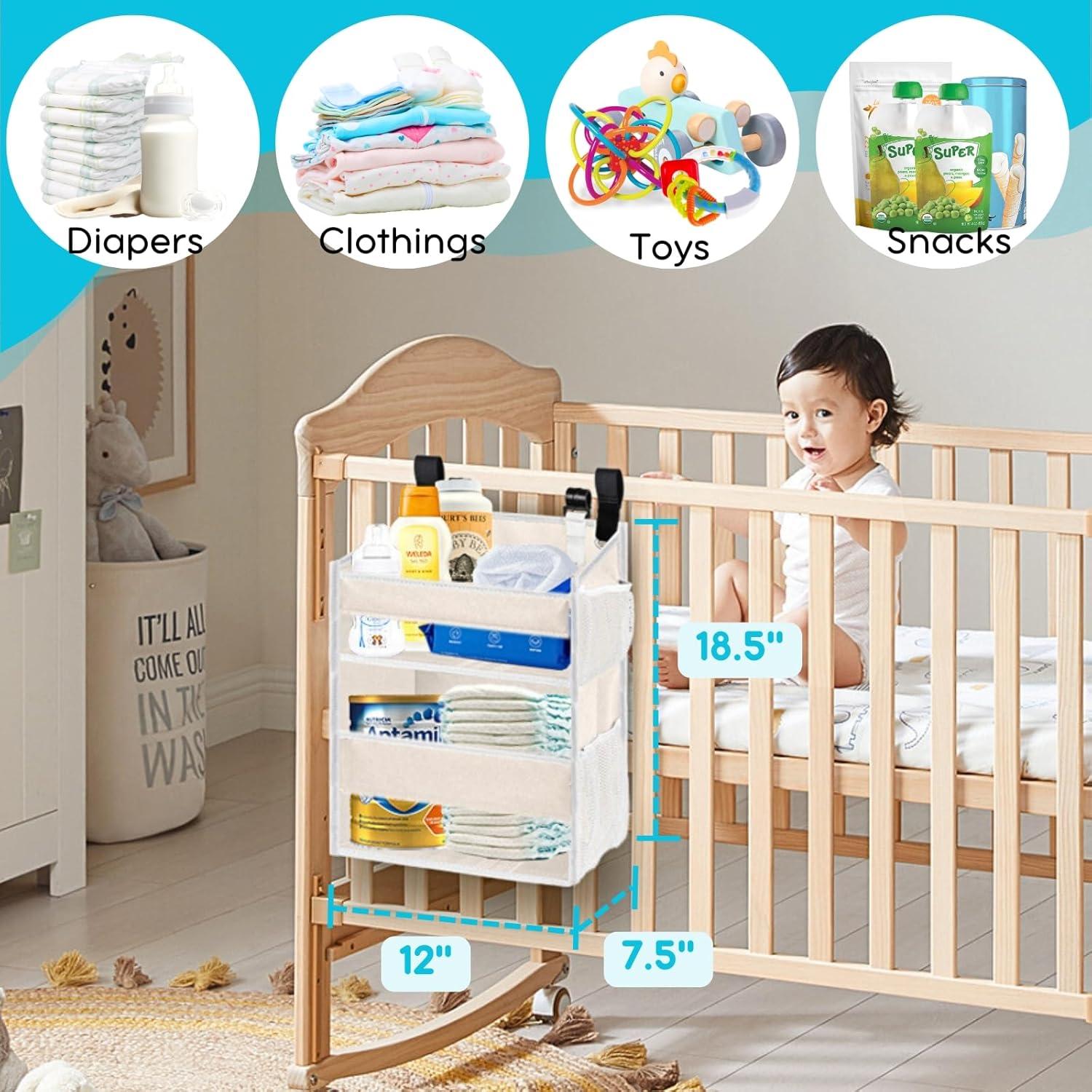 Caddy de Pañales Colgante Ofiray-home Beige 2 Niveles 47 cm