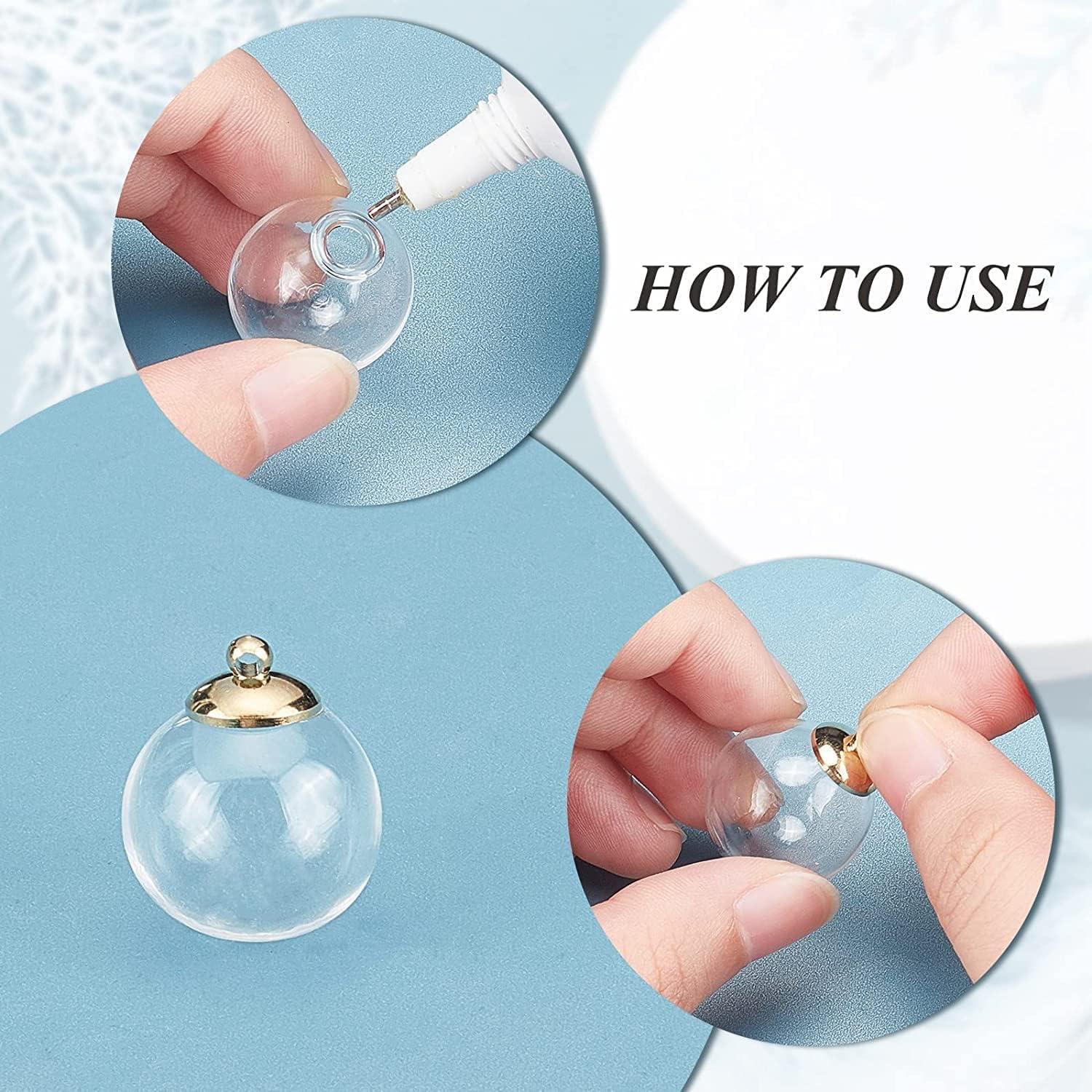 30pcs Mini Adornos de Vidrio PH PandaHall 20mm Transparentes