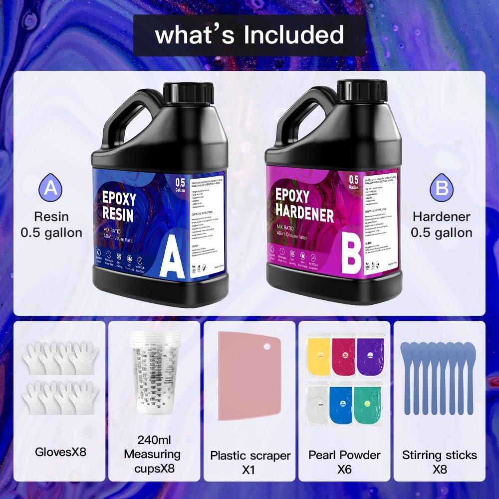 Kit de Resina Epóxica 1 Galón GRLELOU Cristalina 1:1