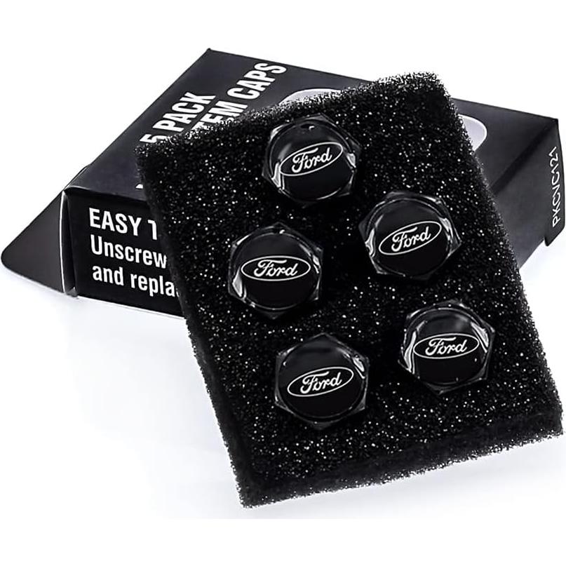 Cubiertas de Tapa de Válvula Ford - Paquete de 5 - Negro