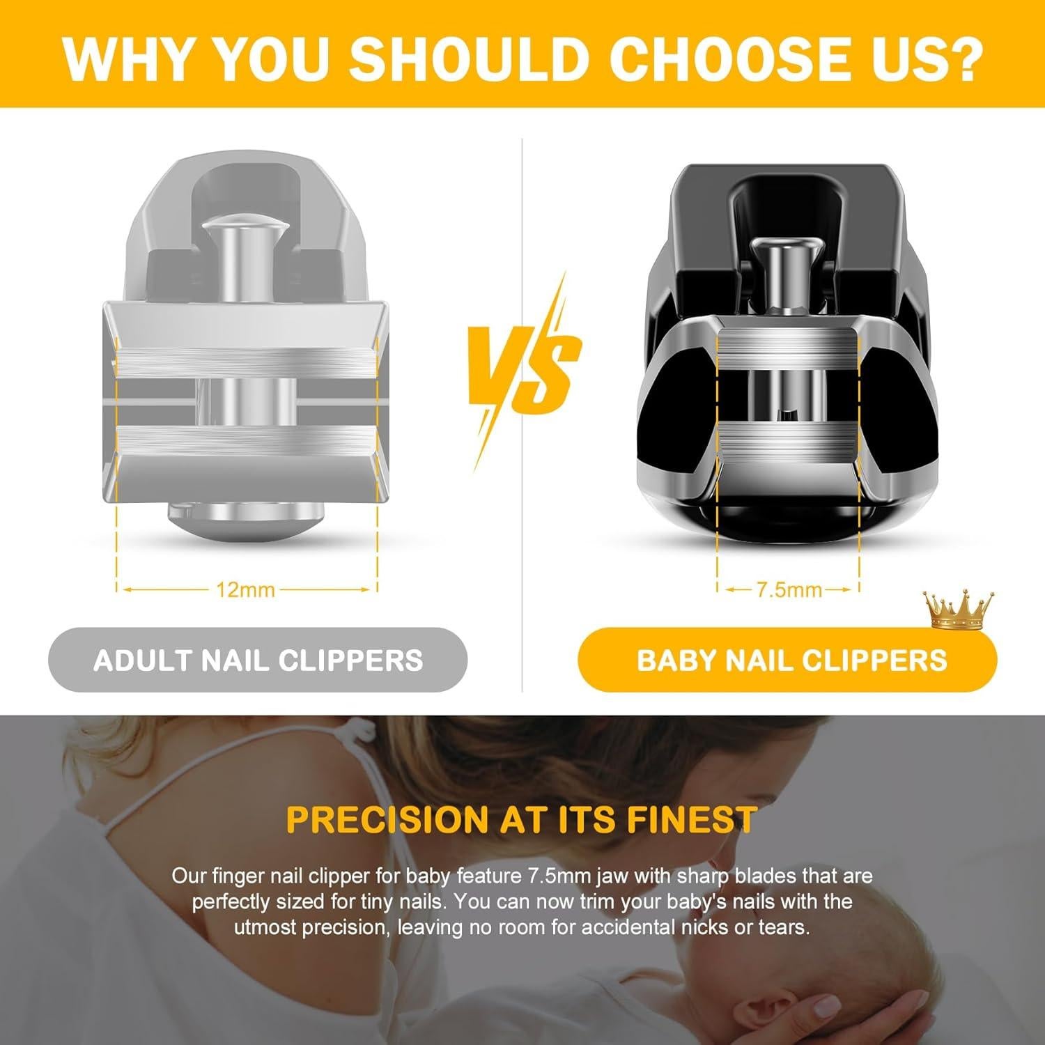 Cortauñas para Bebés BEZOX - Precisión y Seguridad - Negro