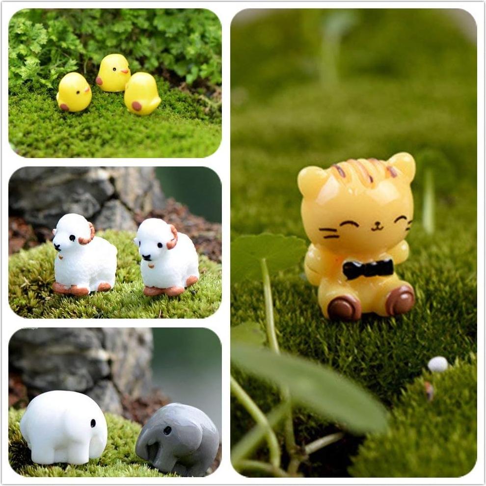 Kits de Adornos Miniatura EMiEN 31 Piezas Animales Jardín