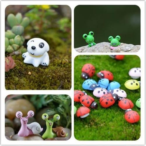 Kits de Adornos Miniatura EMiEN 31 Piezas Animales Jardín