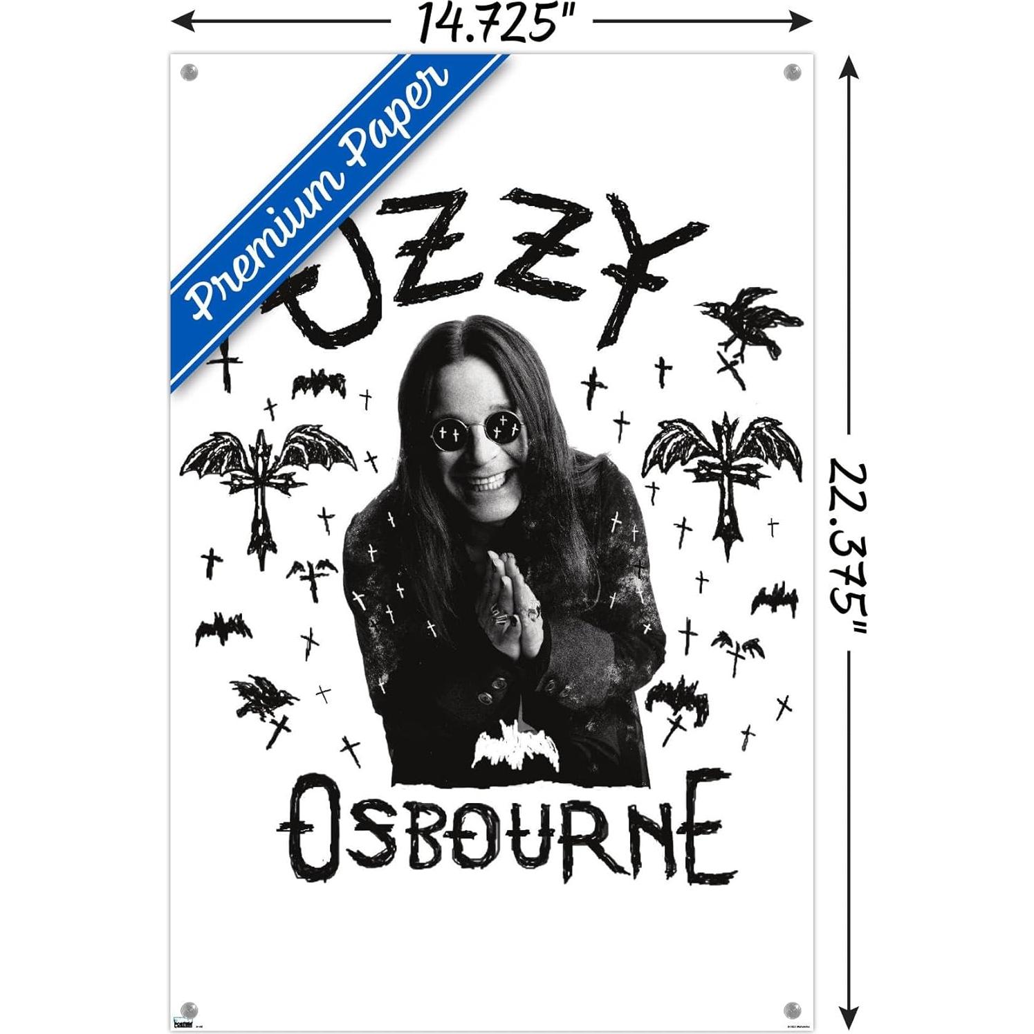 Póster de Pared Ozzy Osbourne Cuervo y Murciélago 37.4x56.7cm