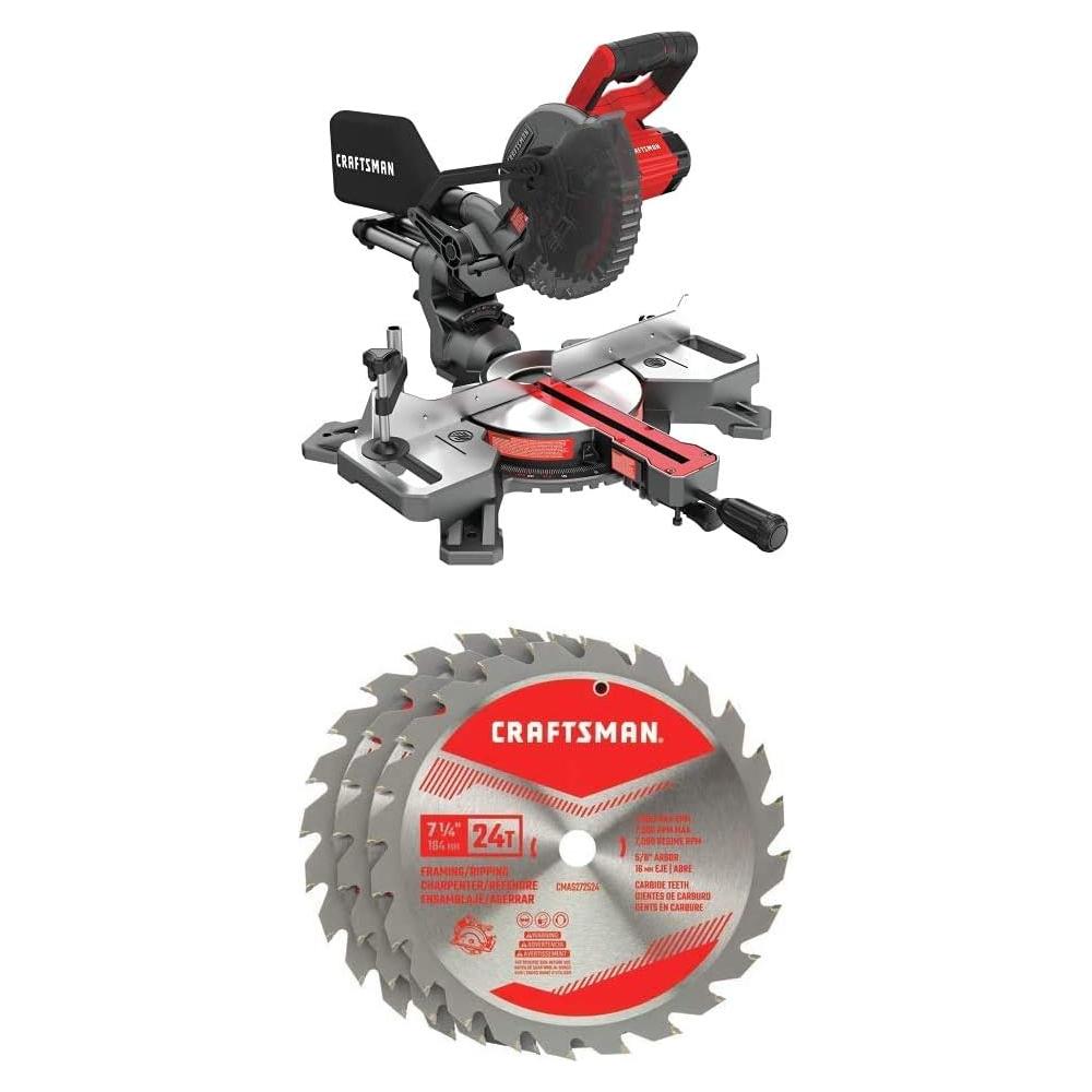 Sierra Ingleteadora Deslizante Craftsman V20 20V 7-1/4" 24T