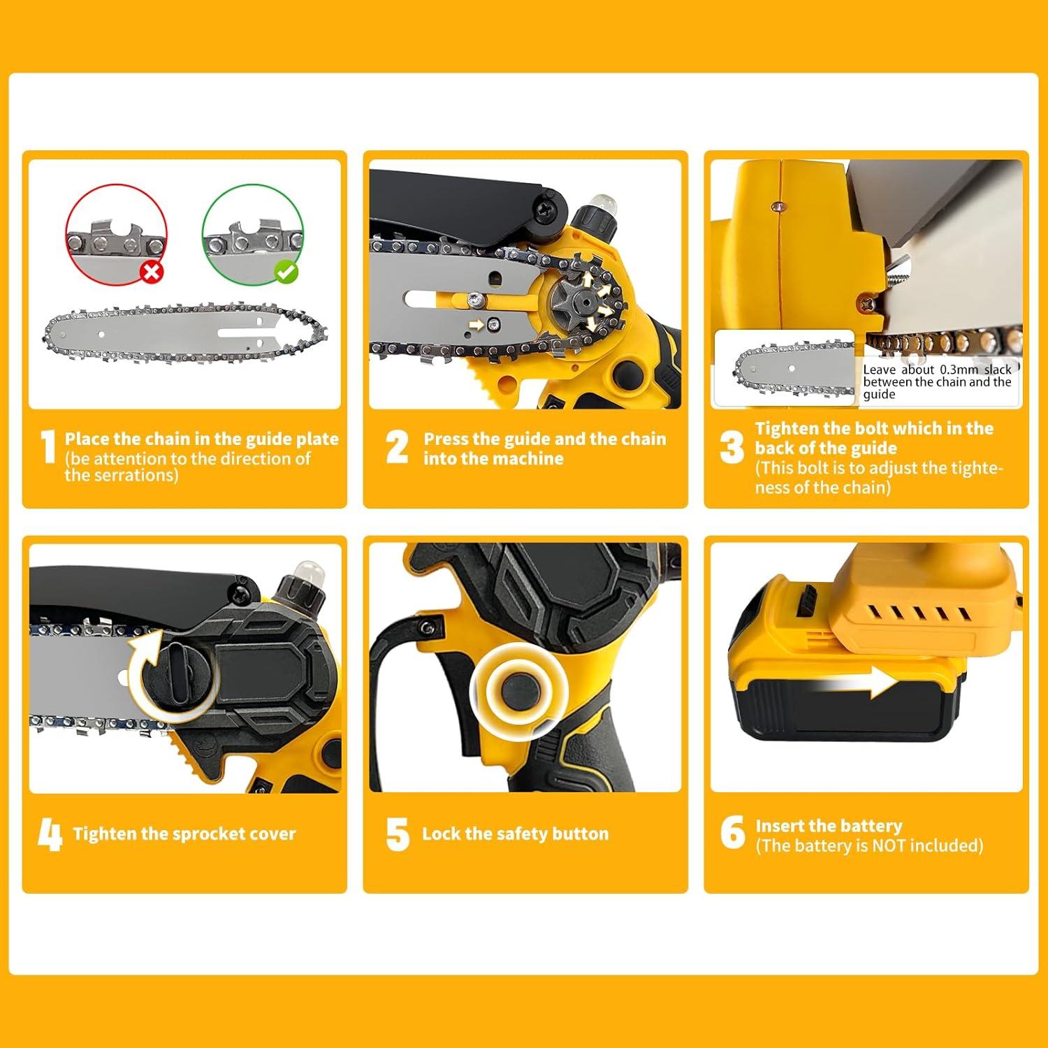 Mini Motosierra 6" SavvyMate Batería 20V Sin Escobillas