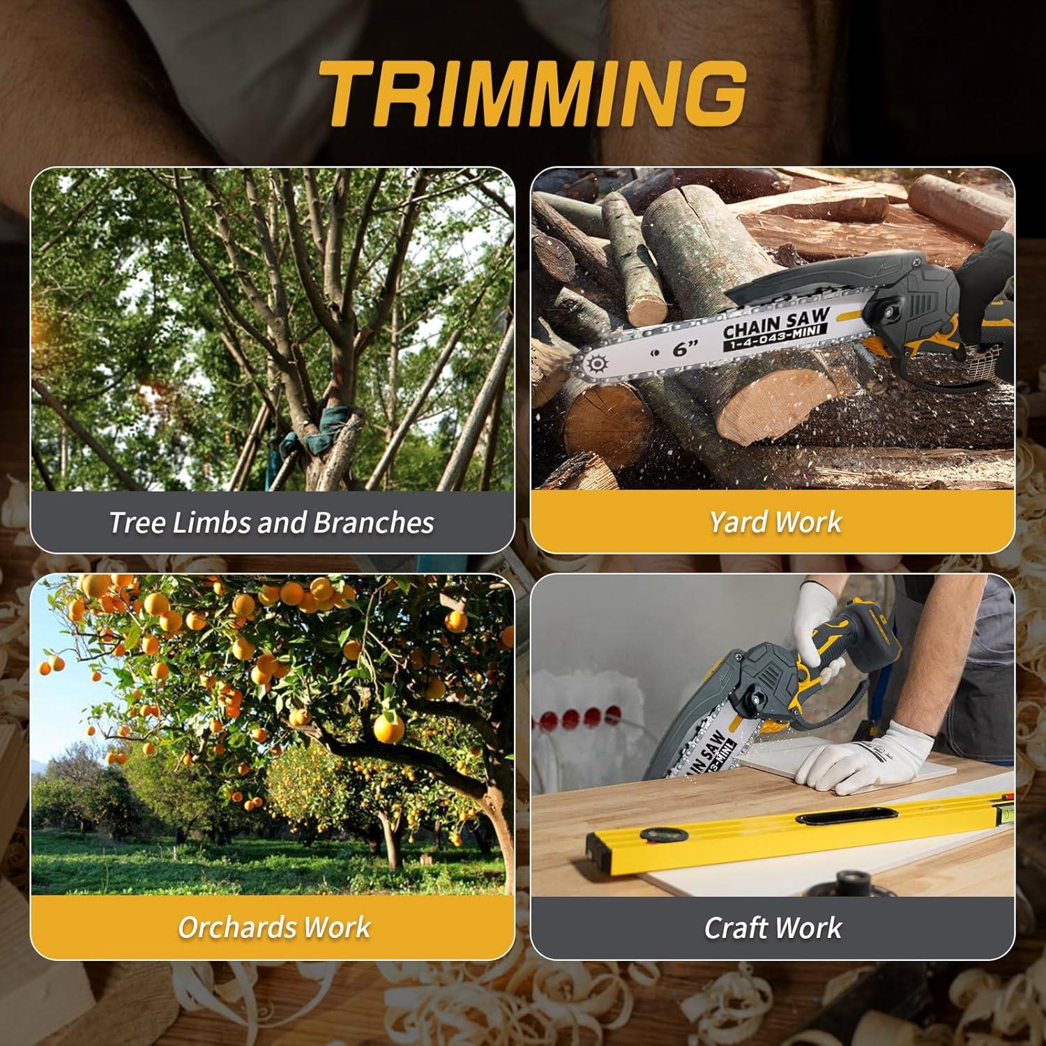 Mini Motosierra 6" SavvyMate Batería 20V Sin Escobillas