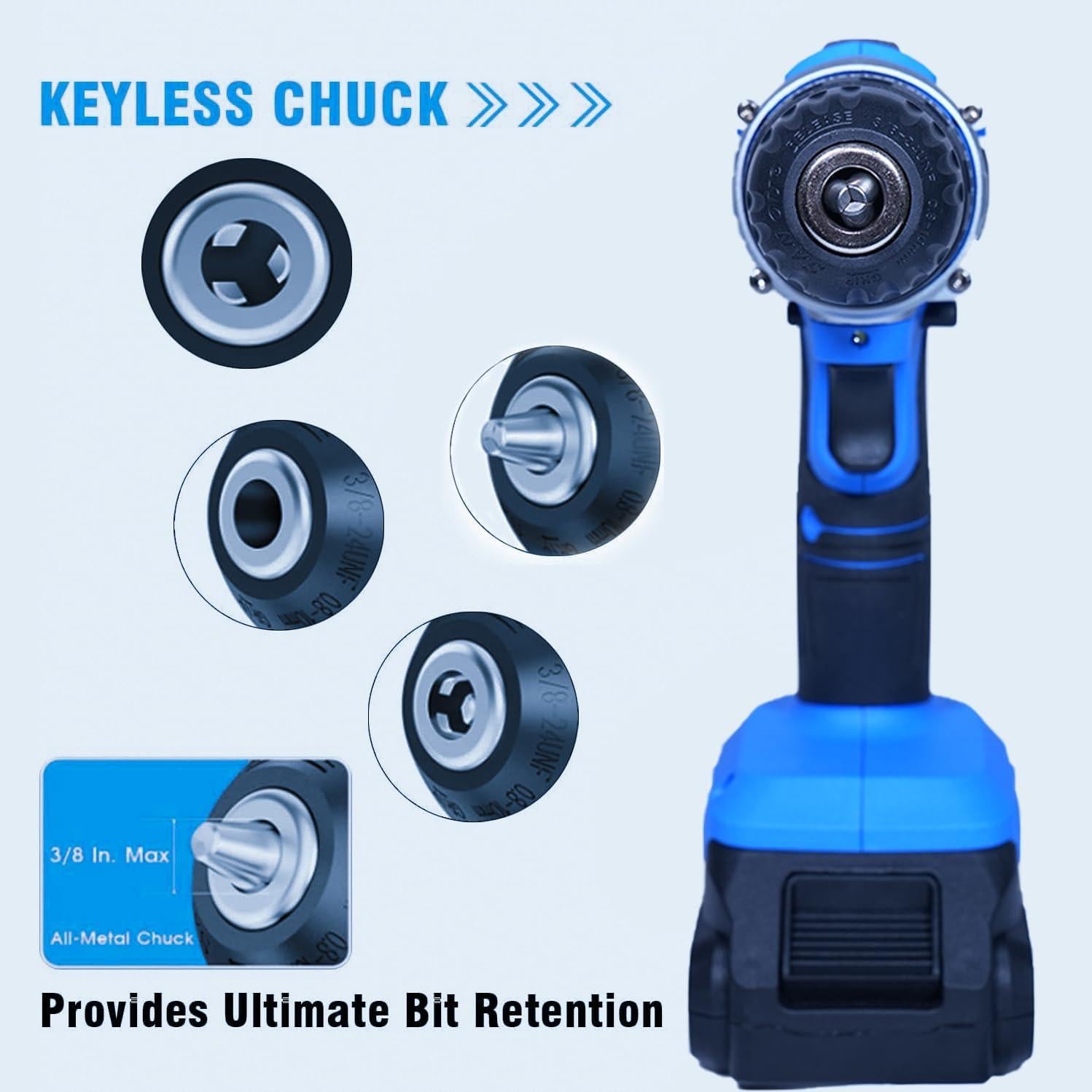 Taladro Atornillador Inalámbrico MYSTNYRX 21V 2 Baterías 26 Accesorios