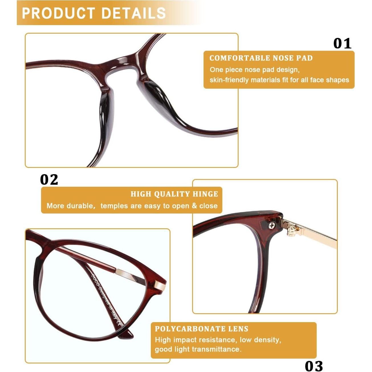 Gafas de lectura y gaming DUCO DC5204 con bloqueo luz azul