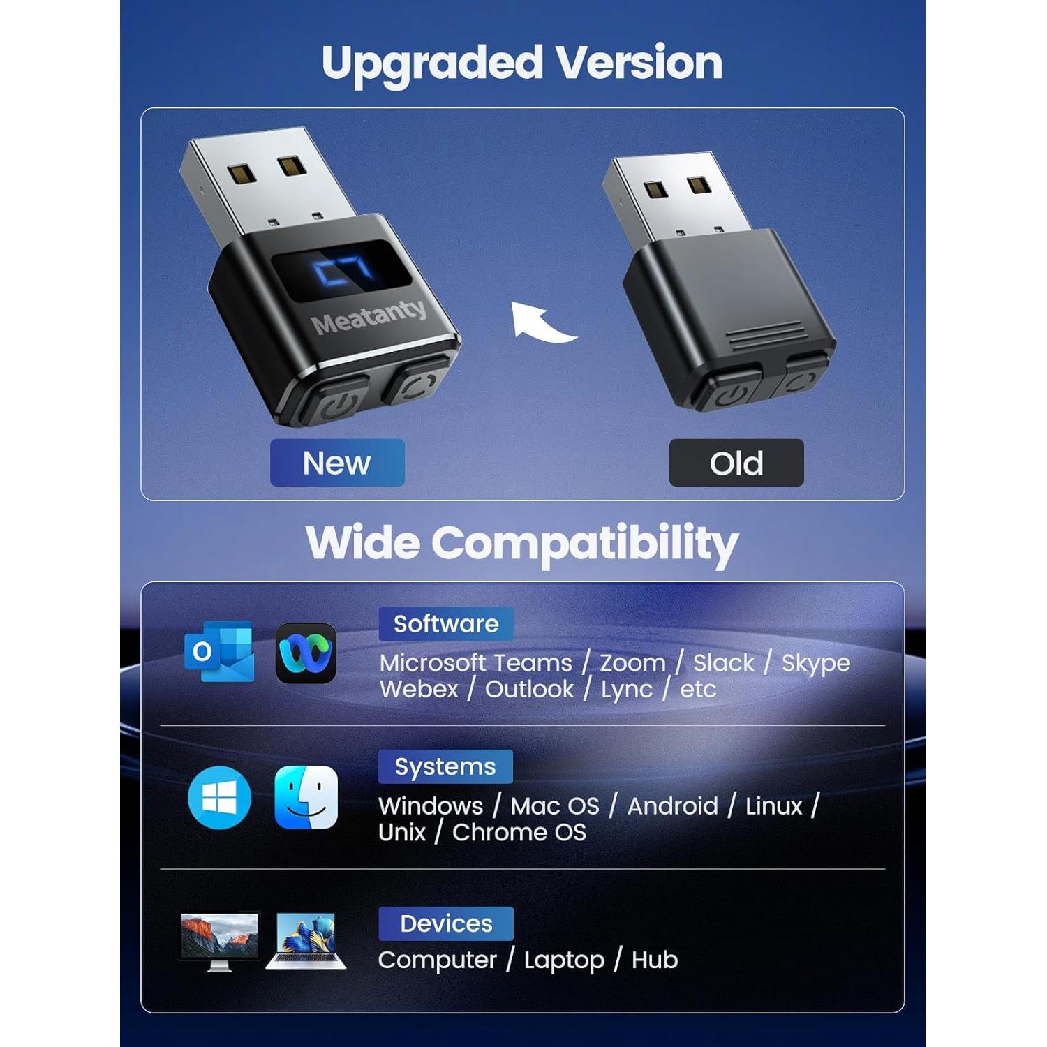 Mouse Jiggler USB Meatanty 2 Pcs Indetectable con Temporizador